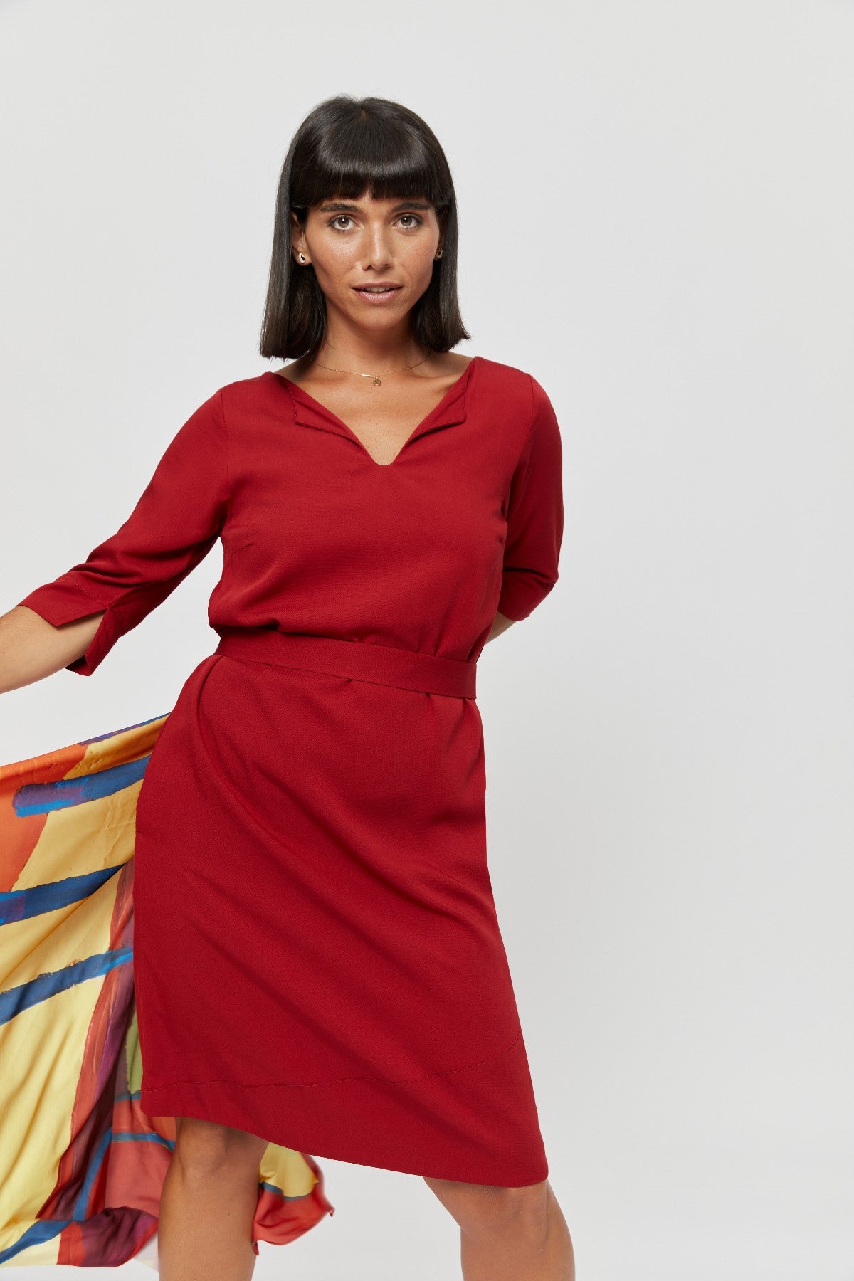 ayani-catherine-kleid-rot-mit-optionalem-g-rtel image 5