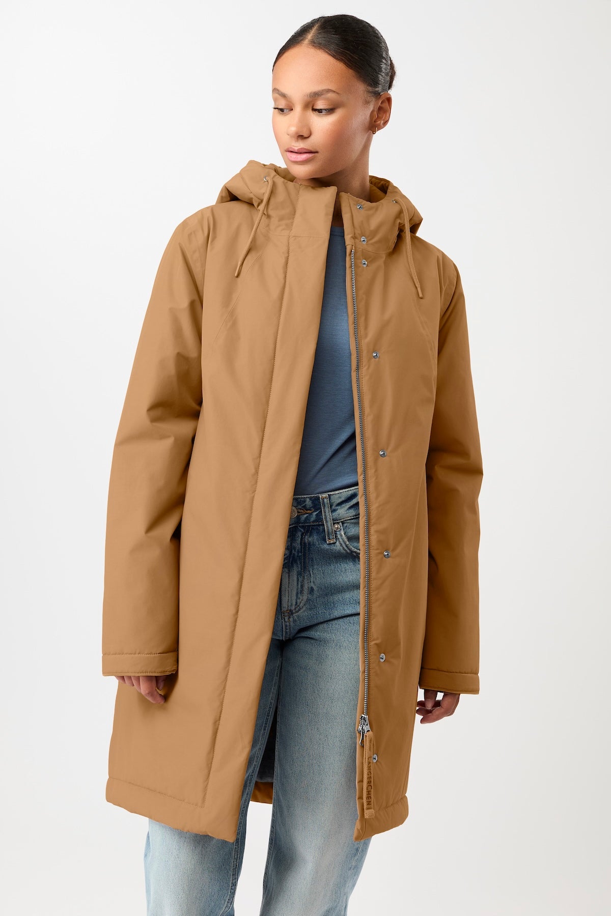 langerchen-oak-wattierter-parka-leicht-tailliert-parka-beige-braun image 6