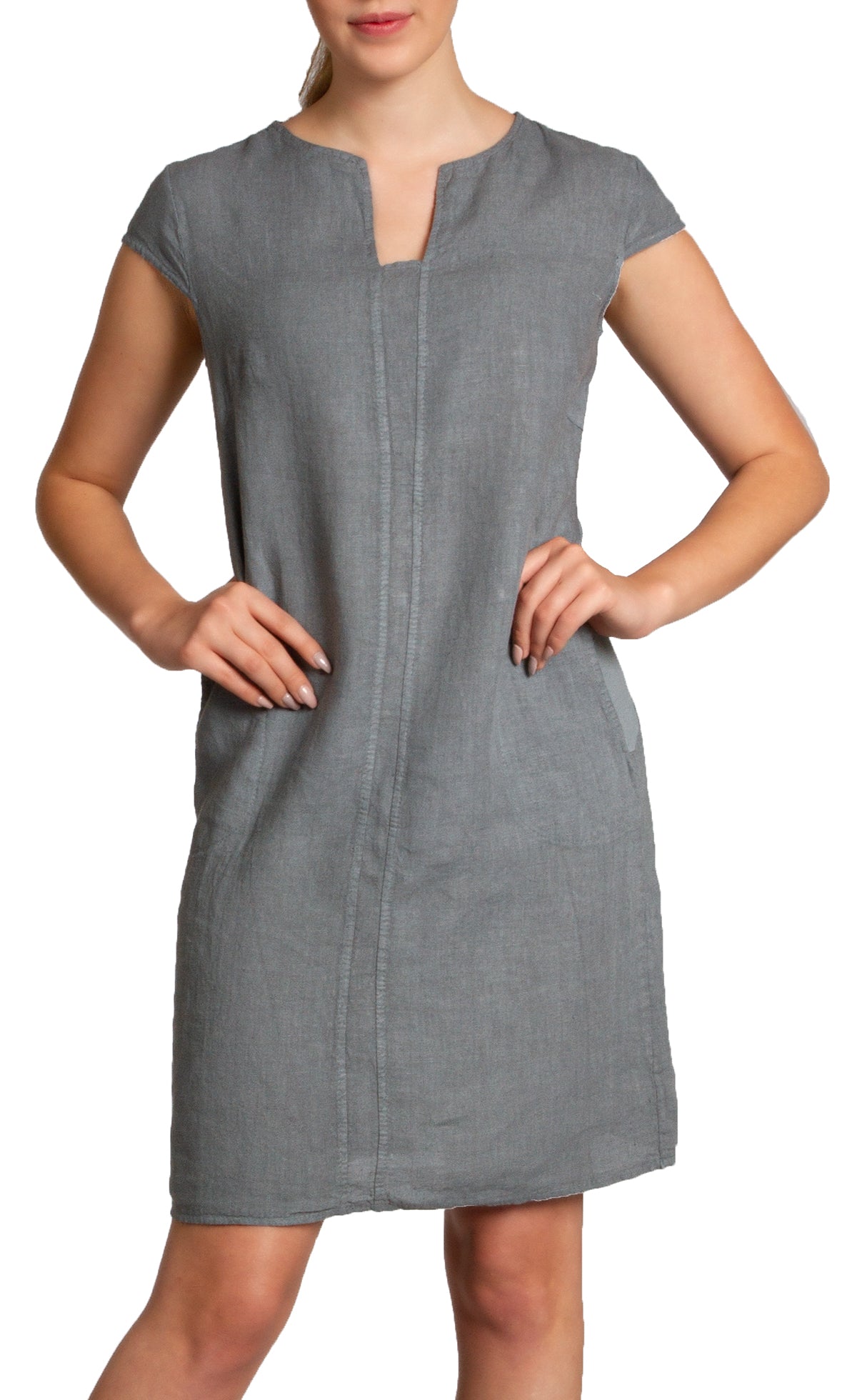 caspar-leinenkleid-no-036-damen-sommerkleid-100-leinen-knielang image 6
