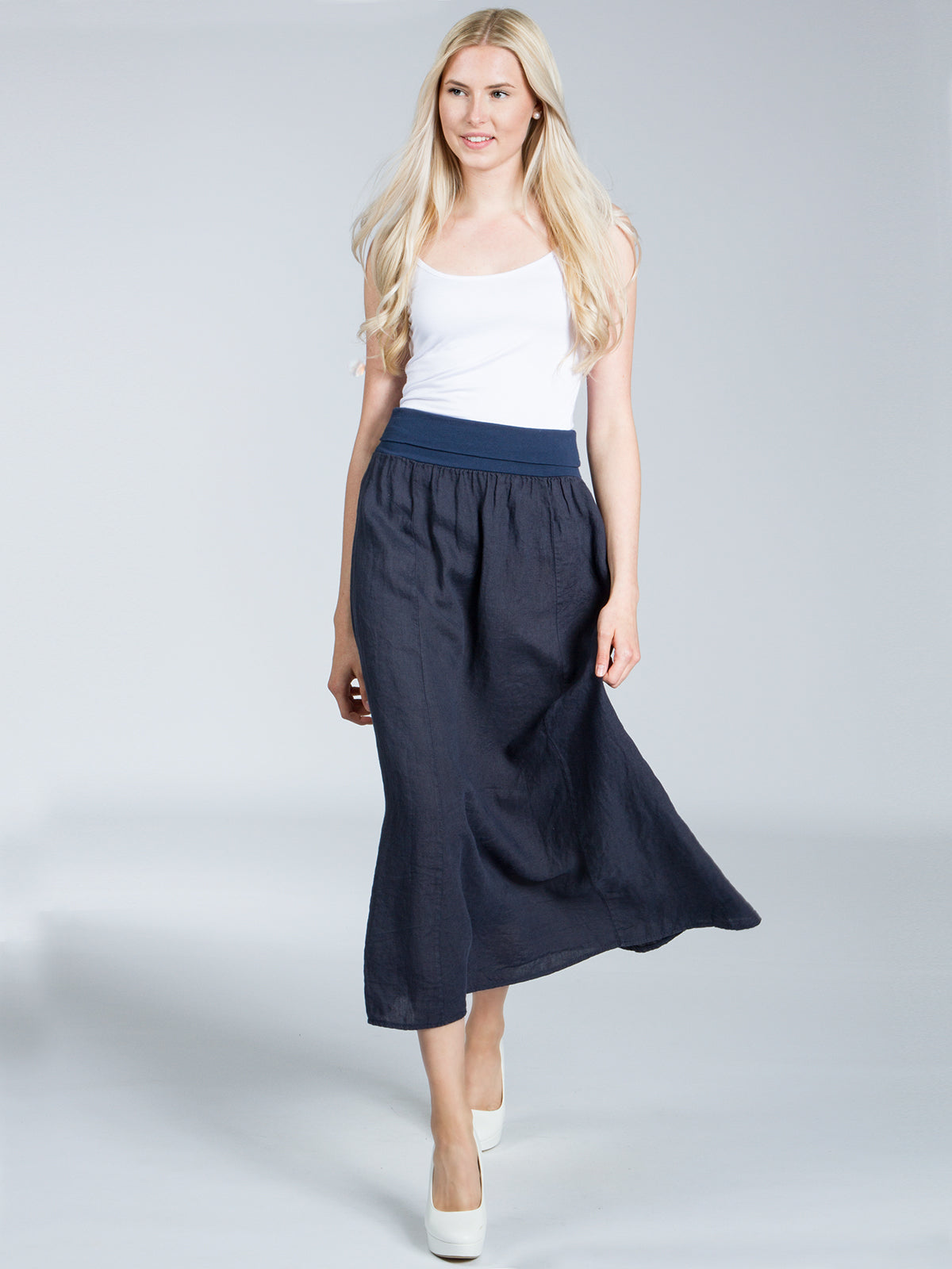 caspar-no-019-leinenrock-damen-maxi-sommerrock-aus-italien-leinen image 7
