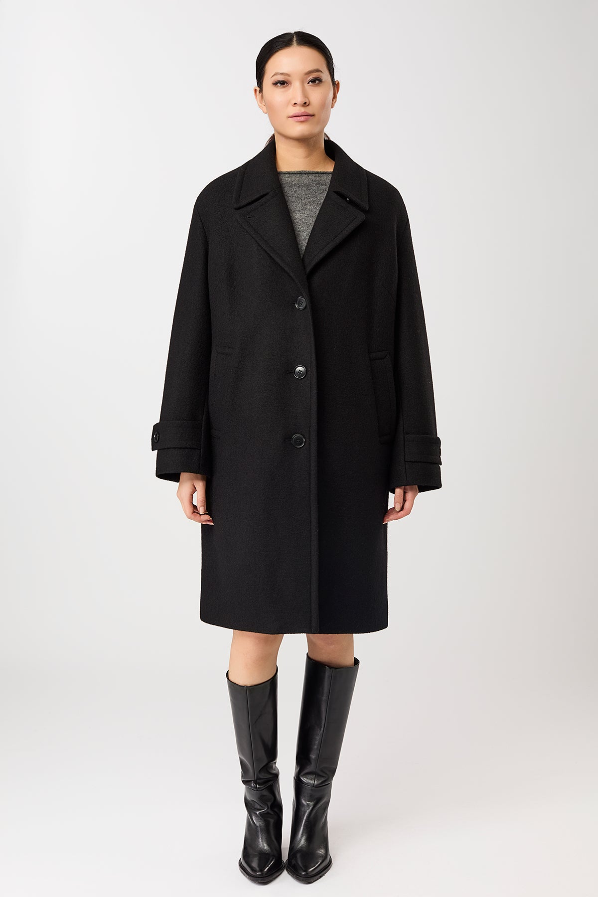 langerchen-kurzer-mantel-mit-revers-black image 1