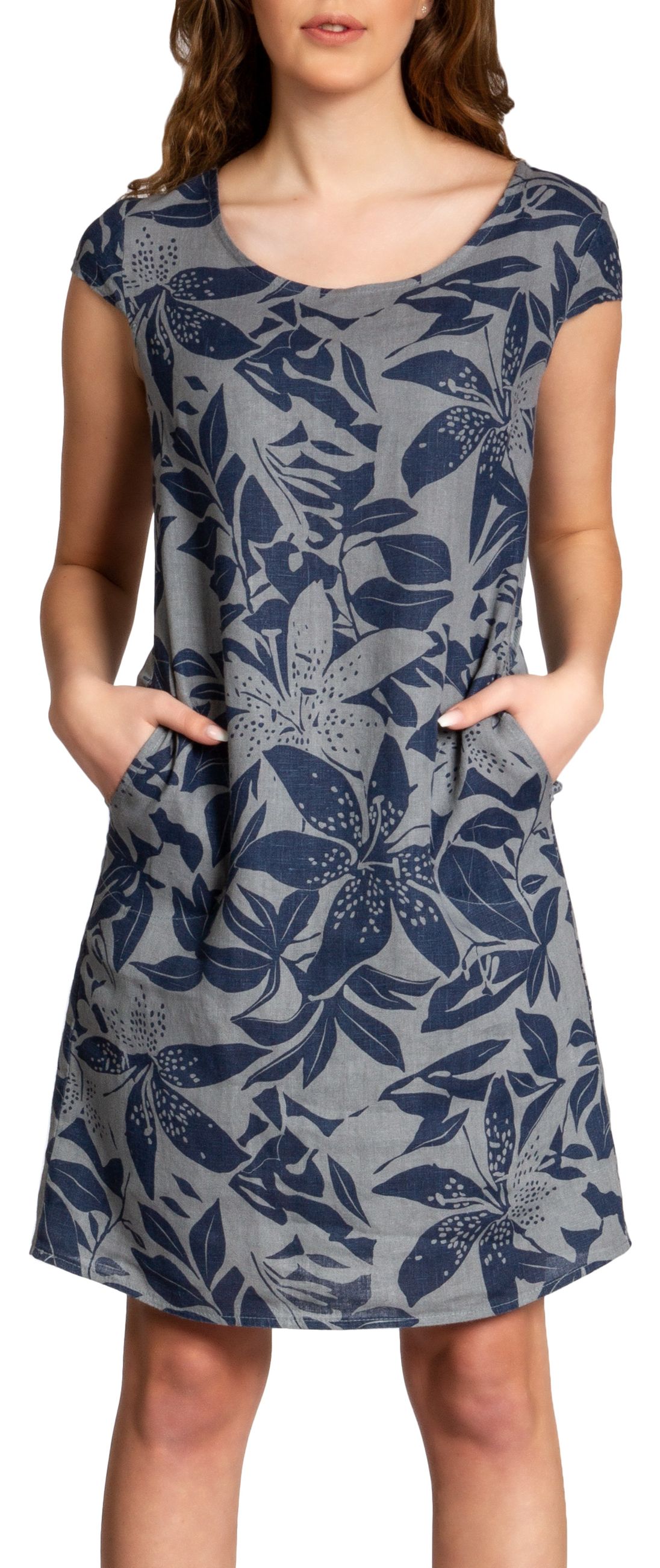 caspar-leinenkleid-no-026-damen-sommerkleid-100-leinen-knielang image 6