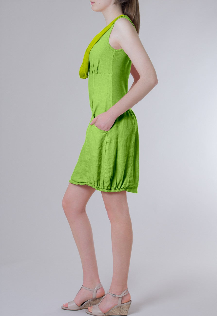 caspar-leinenkleid-no-002-sommerkleid-mit-seiden-schalkragen image 4