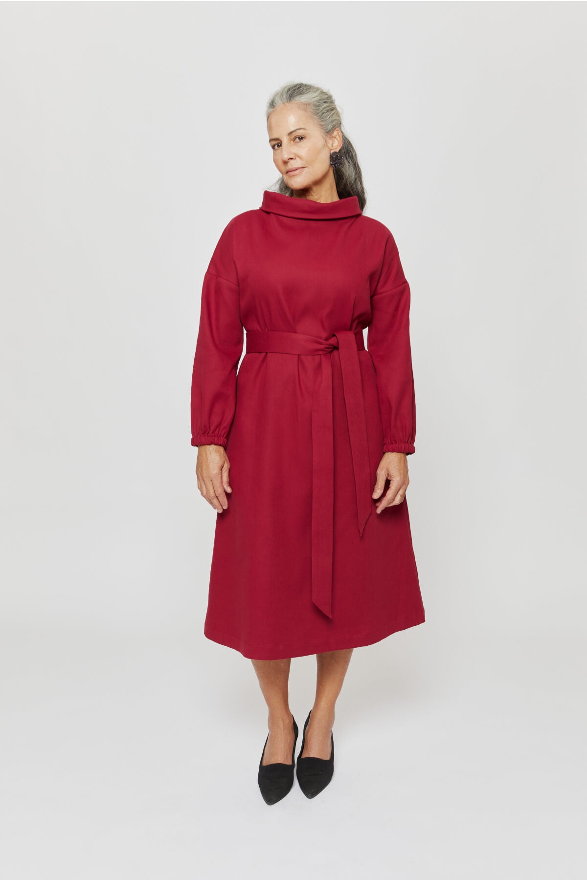 ayani-amalia-midi-winterkleid-mit-rundhals-in-rot-bordo image 8