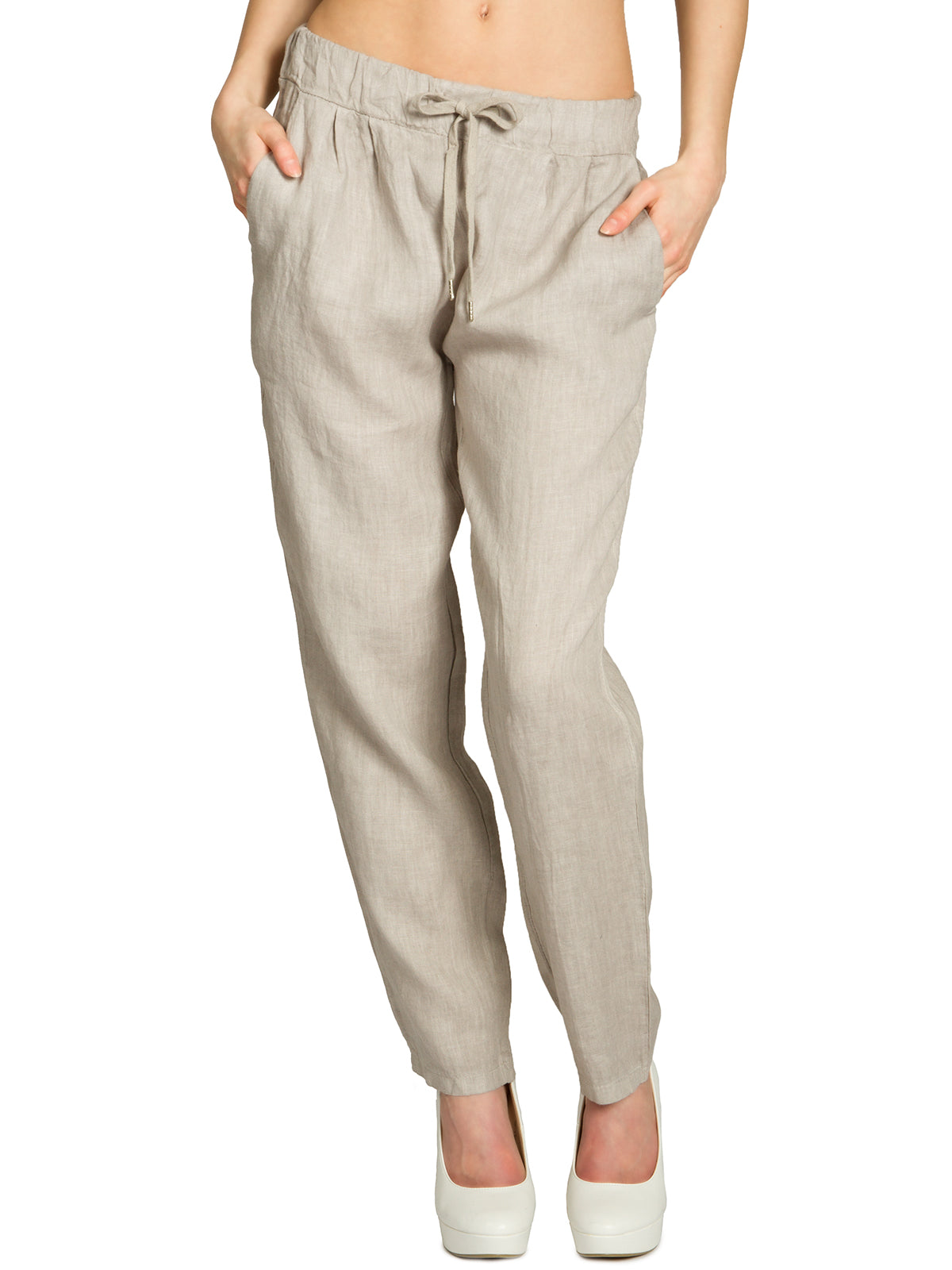 caspar-no-045-leinenhose-damen-loose-fit-jogpant image 1