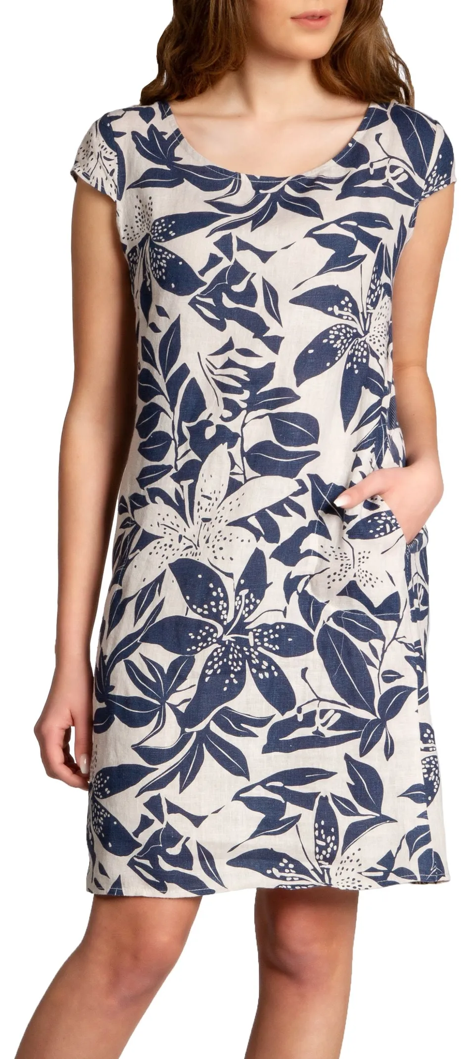 caspar-leinenkleid-no-026-damen-sommerkleid-100-leinen-knielang image 1
