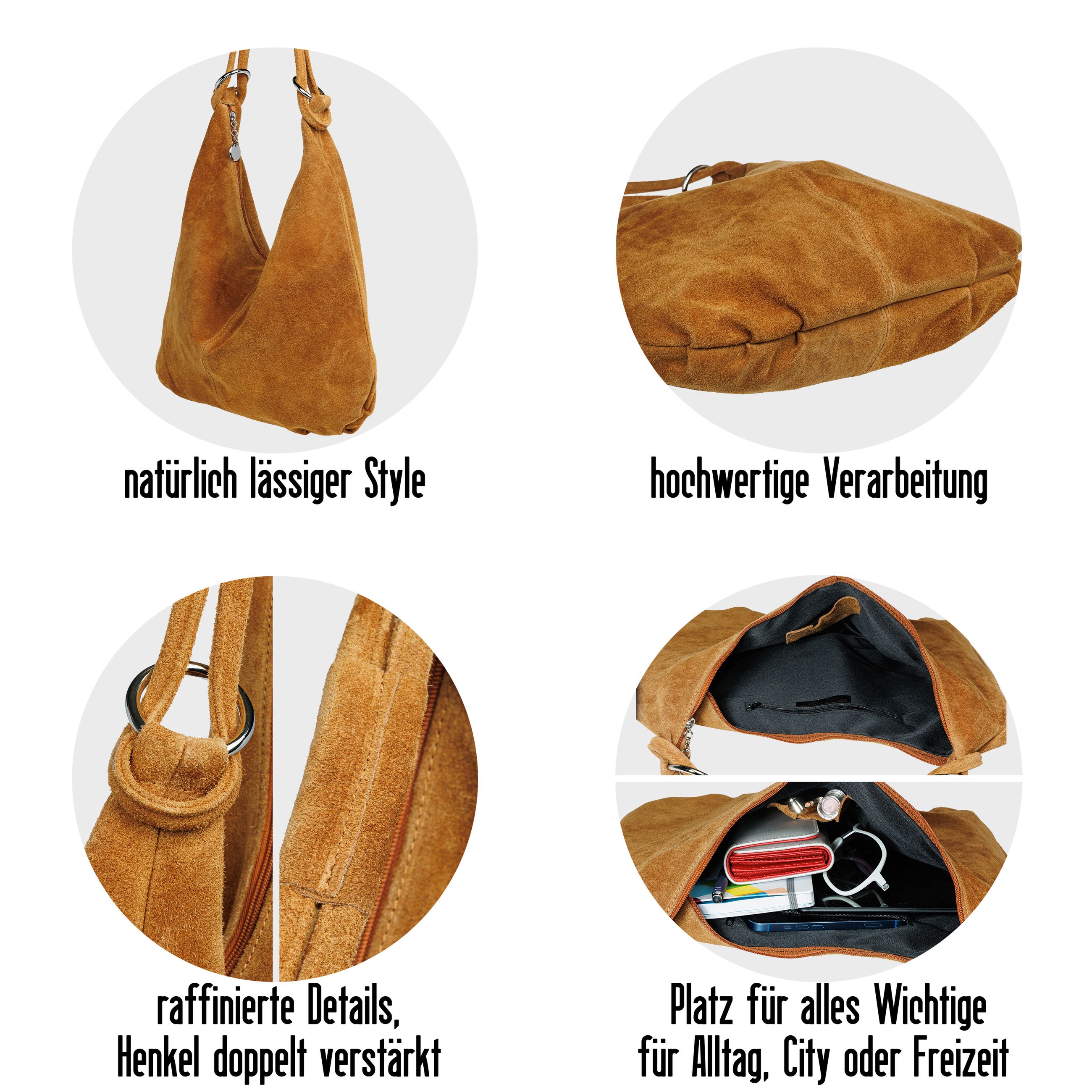 caspar-hobo-no-617-beuteltasche-veloursleder-a4 image 4