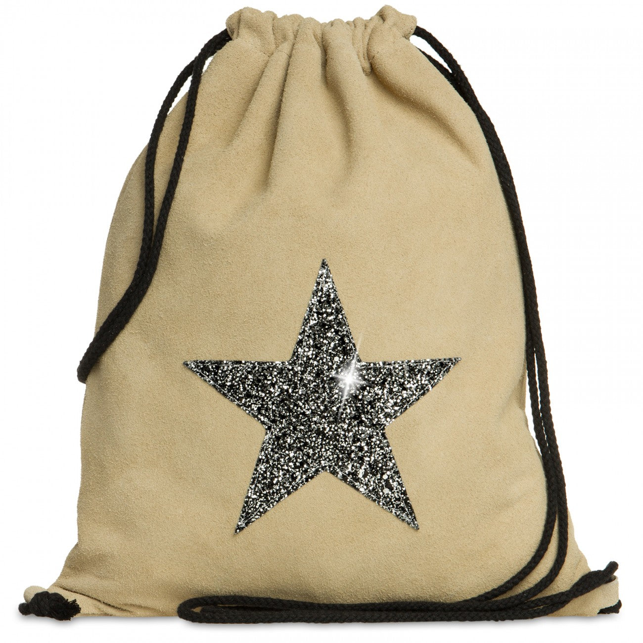 caspar-gym-bag-no-712-turnbeutel-wildleder-glitzer-stern image 7