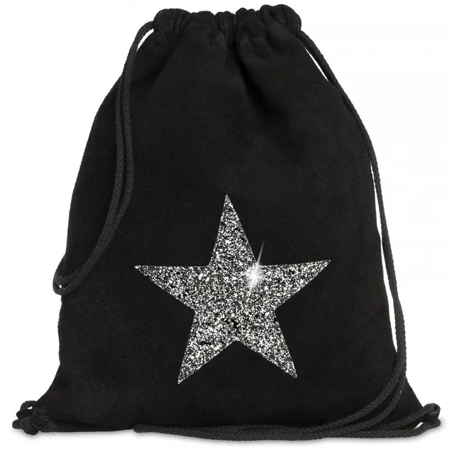caspar-gym-bag-no-712-turnbeutel-wildleder-glitzer-stern image 1