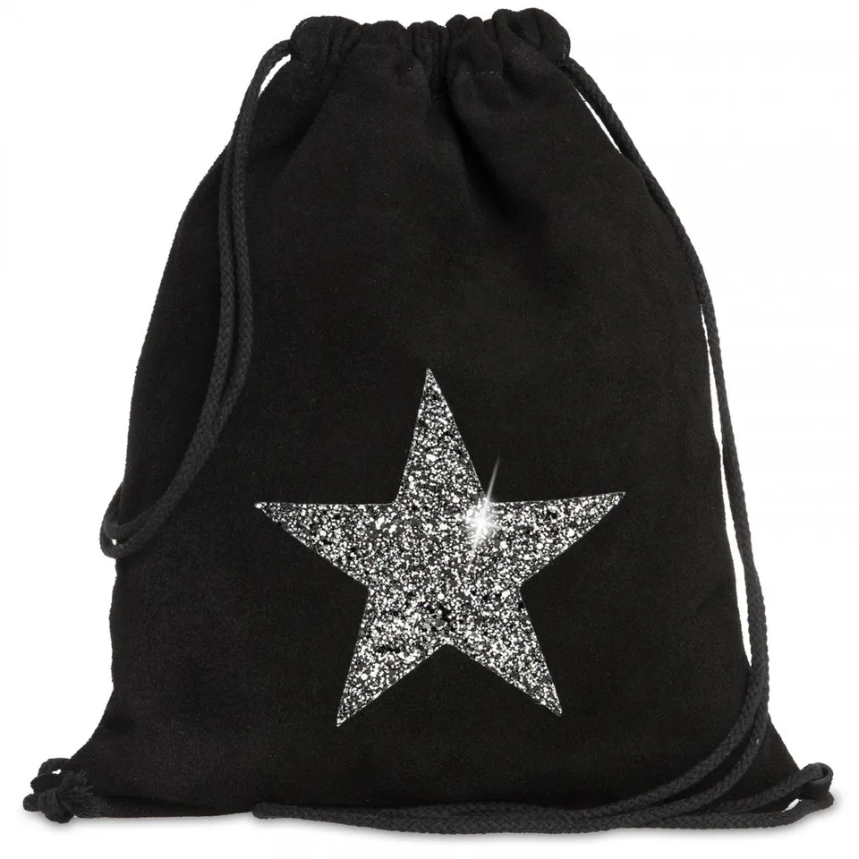 caspar-gym-bag-no-712-turnbeutel-wildleder-glitzer-stern image 1