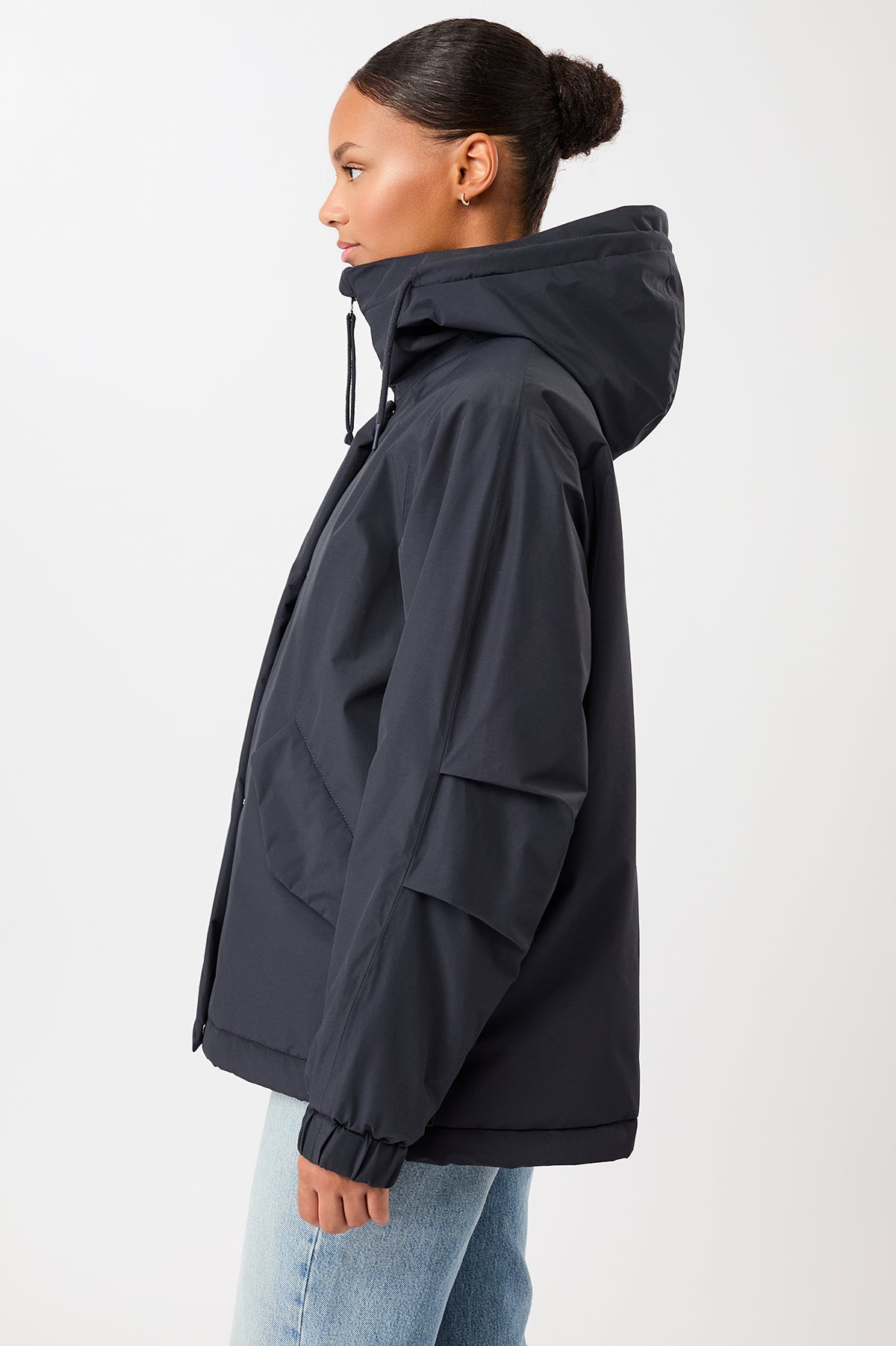 langerchen-wattierter-kurzparka-lockeres-volumen-navy image 2