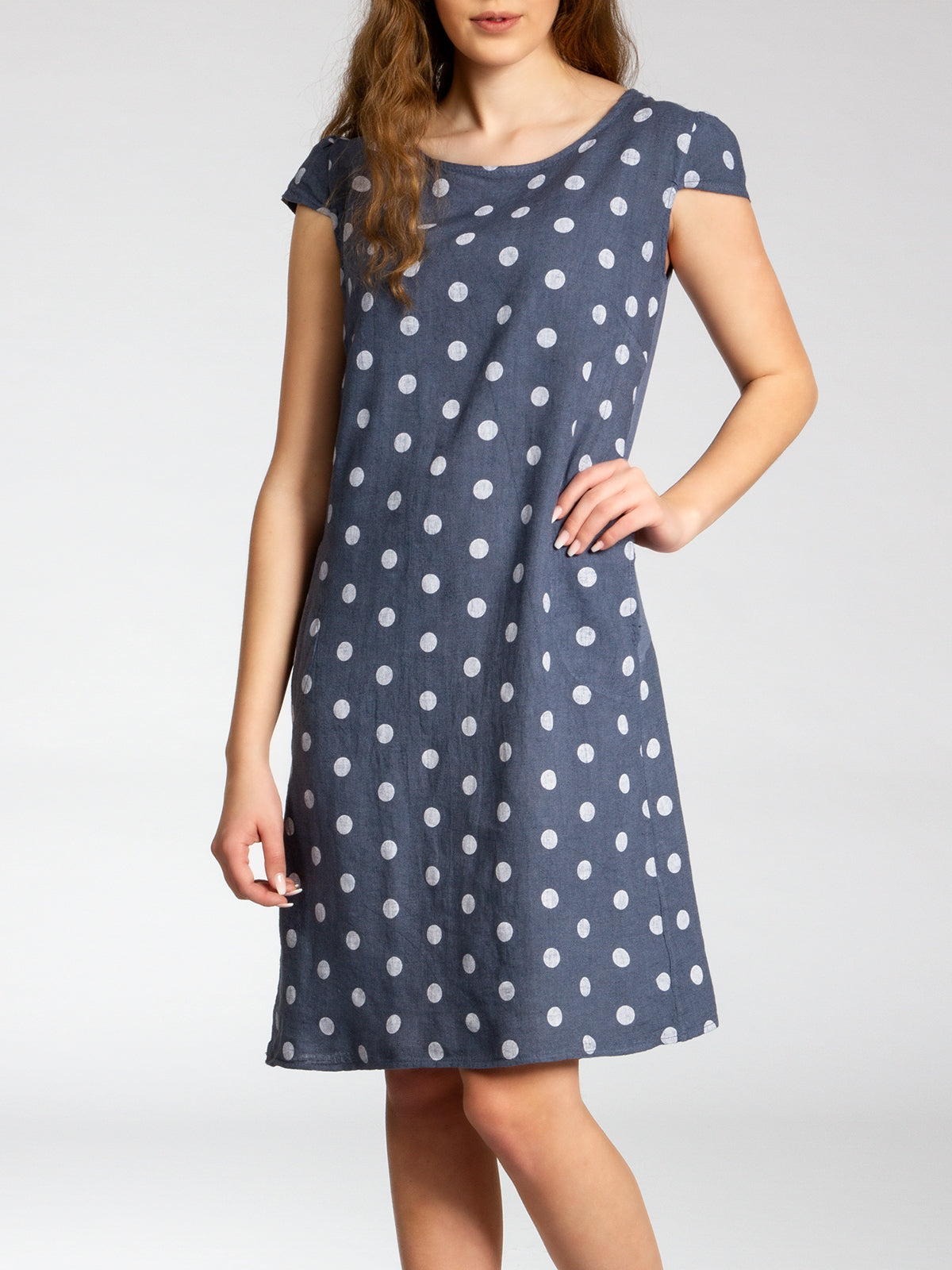 caspar-leinenkleid-no-024-damen-sommerkleid-mit-retro-punkten image 3
