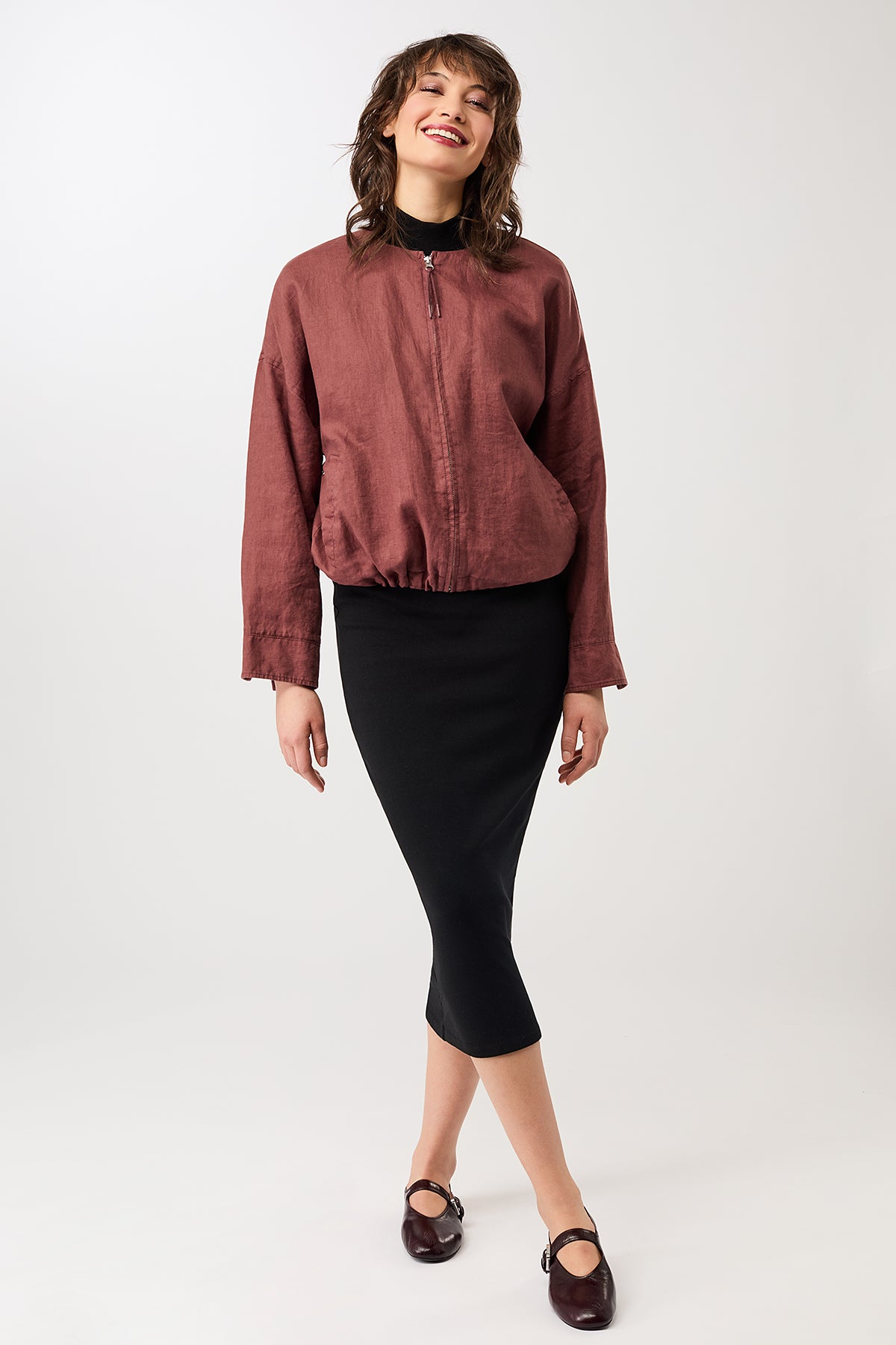 langerchen-rubywood-rundhals-bomberjacke-mit-leistentasche-leinen-blouson image 1