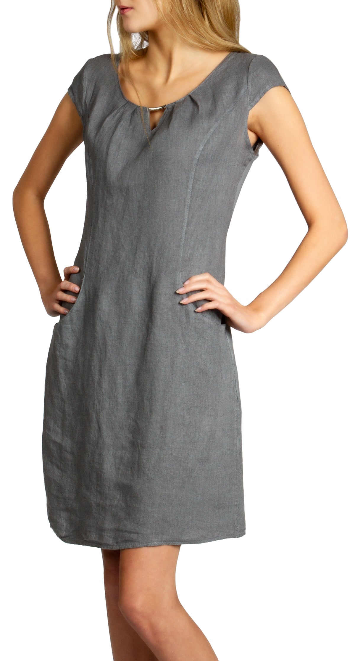 caspar-leinenkleid-no-020-sommerkleid-knielang-100-leinen image 6