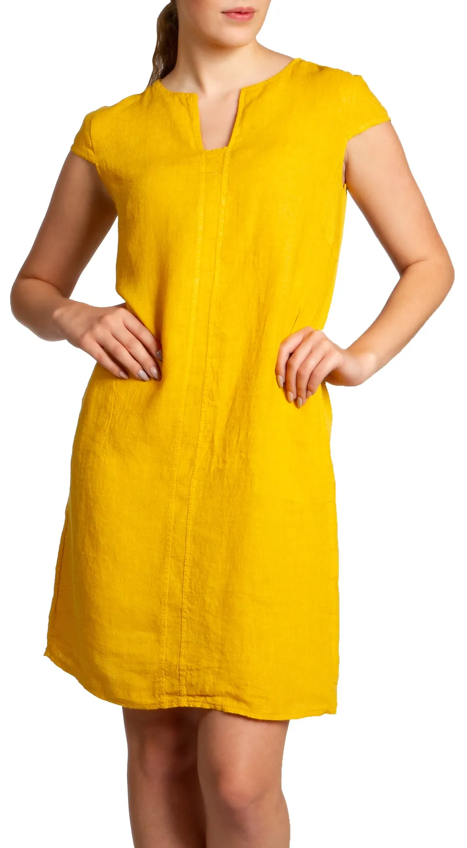 caspar-leinenkleid-no-036-damen-sommerkleid-100-leinen-knielang image 1