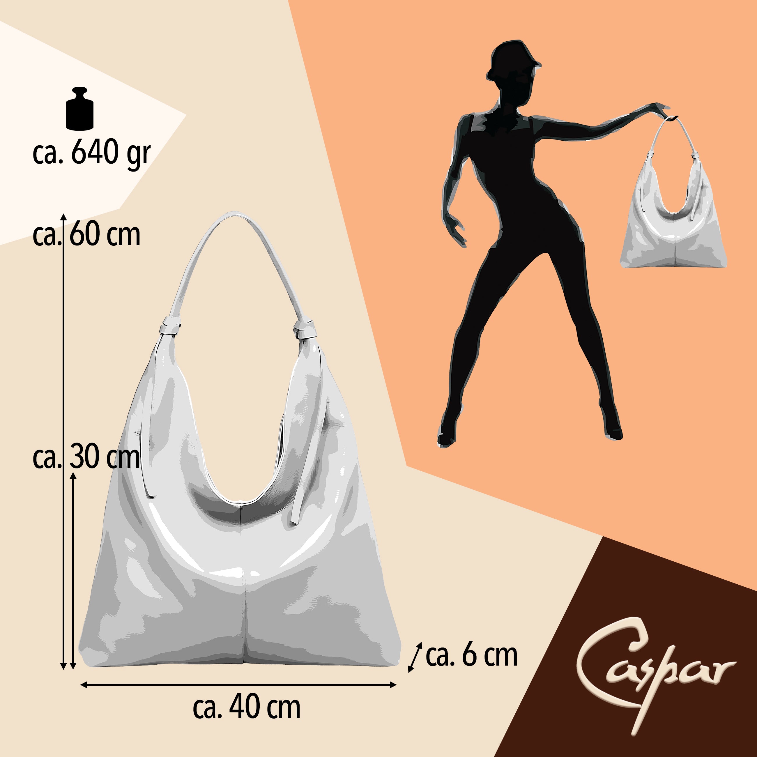 caspar-hobo-no-817-damen-schultertasche-italienisches-leder image 7