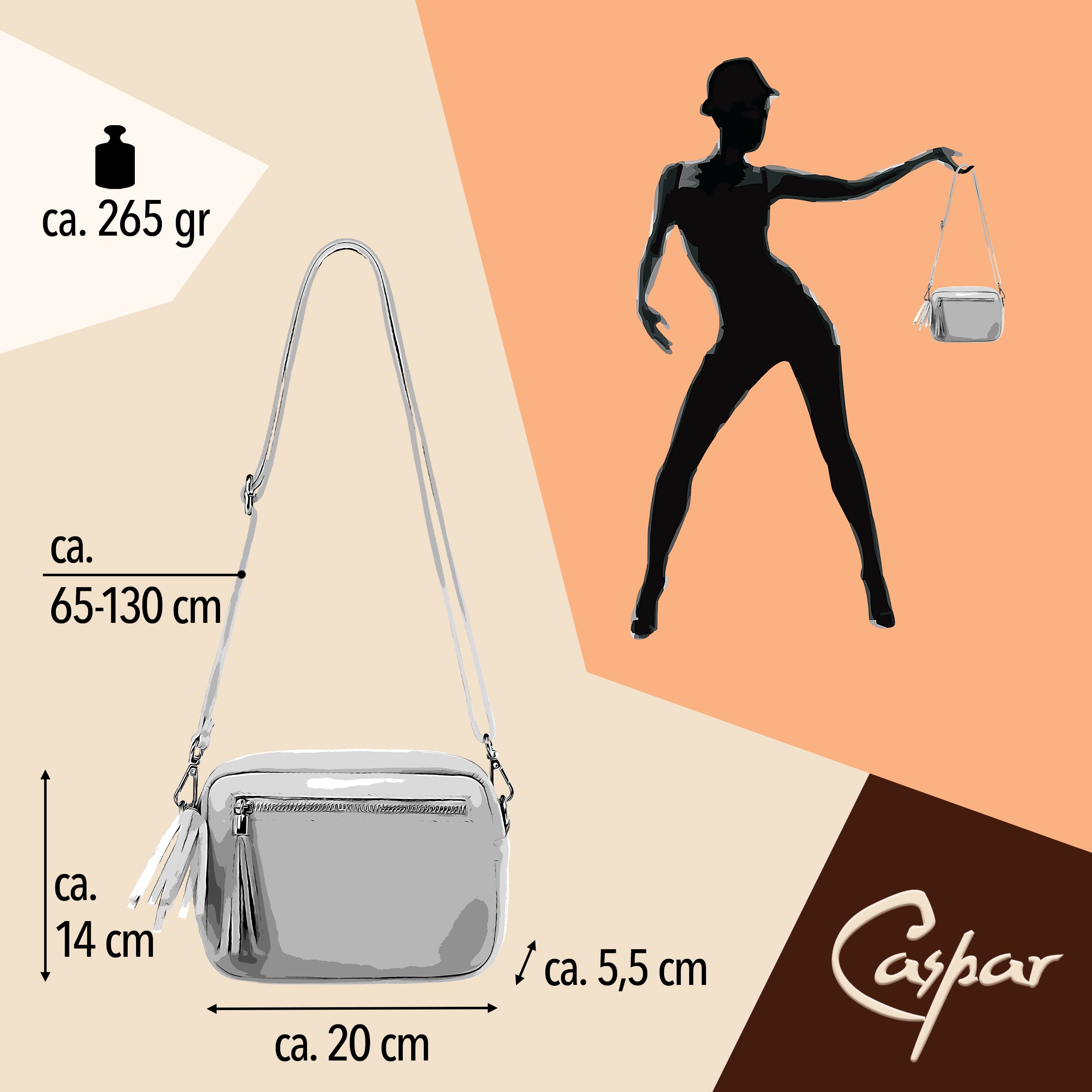 caspar-classic-line-no-818-crossbody-umh-ngetasche-echtleder-made-in-italy image 5