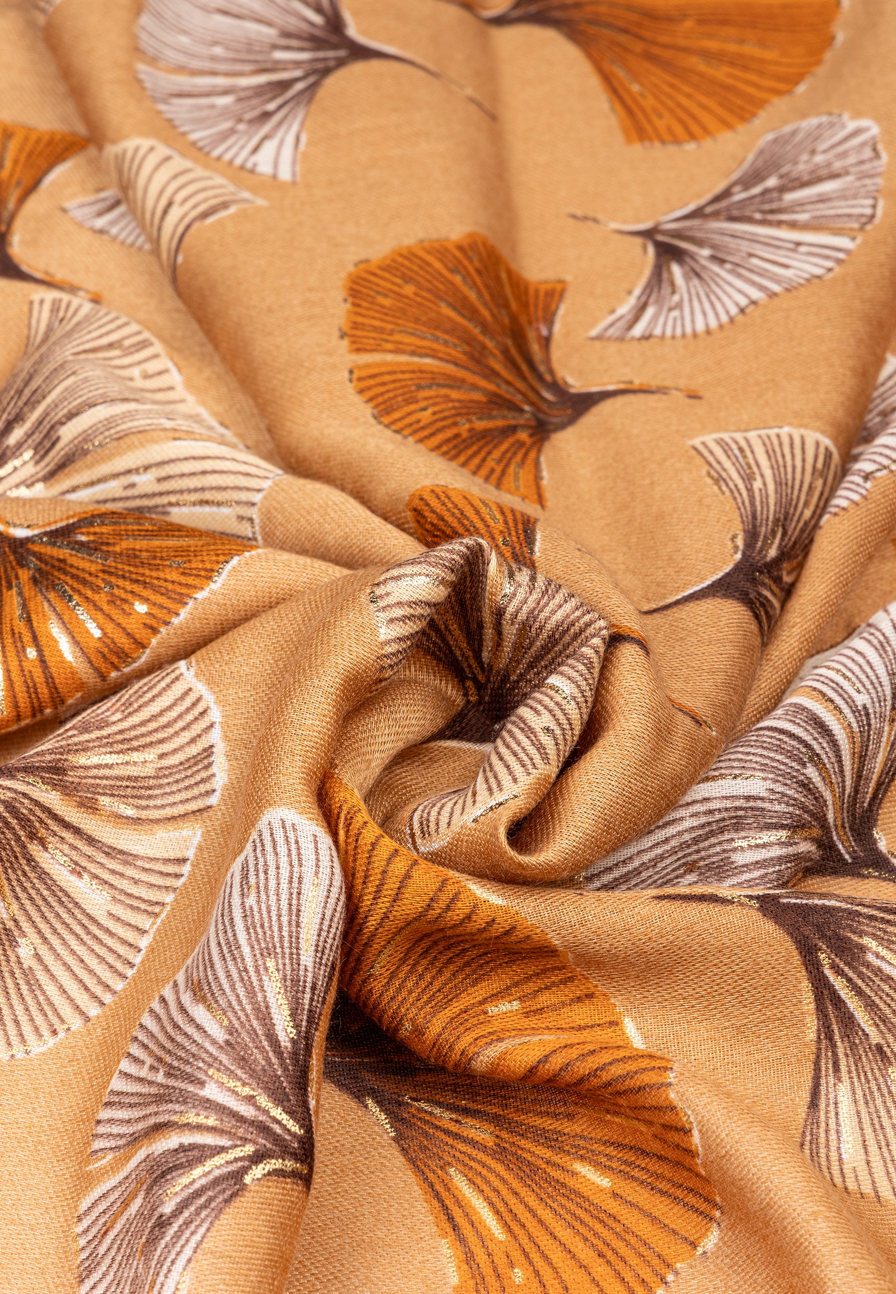 caspar-schal-no-516-damen-schal-mit-ginkgo-print-180-x-85-cm image 6