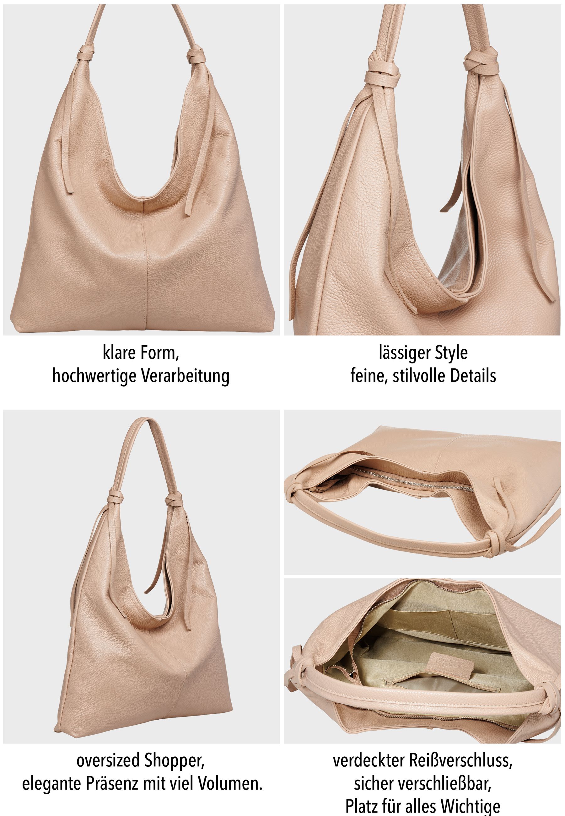 caspar-hobo-no-817-damen-schultertasche-italienisches-leder image 6