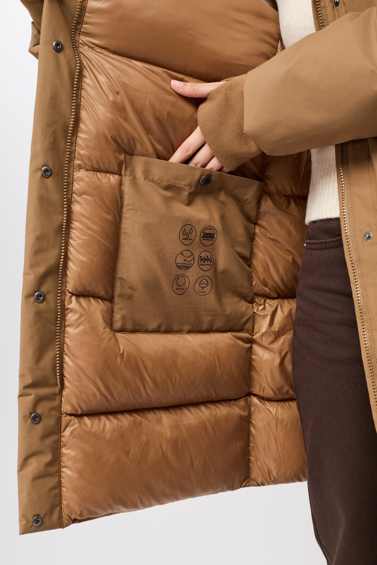 langerchen-lange-jacke-mit-kapuze-und-eco-daune-oak-beige-braun image 6