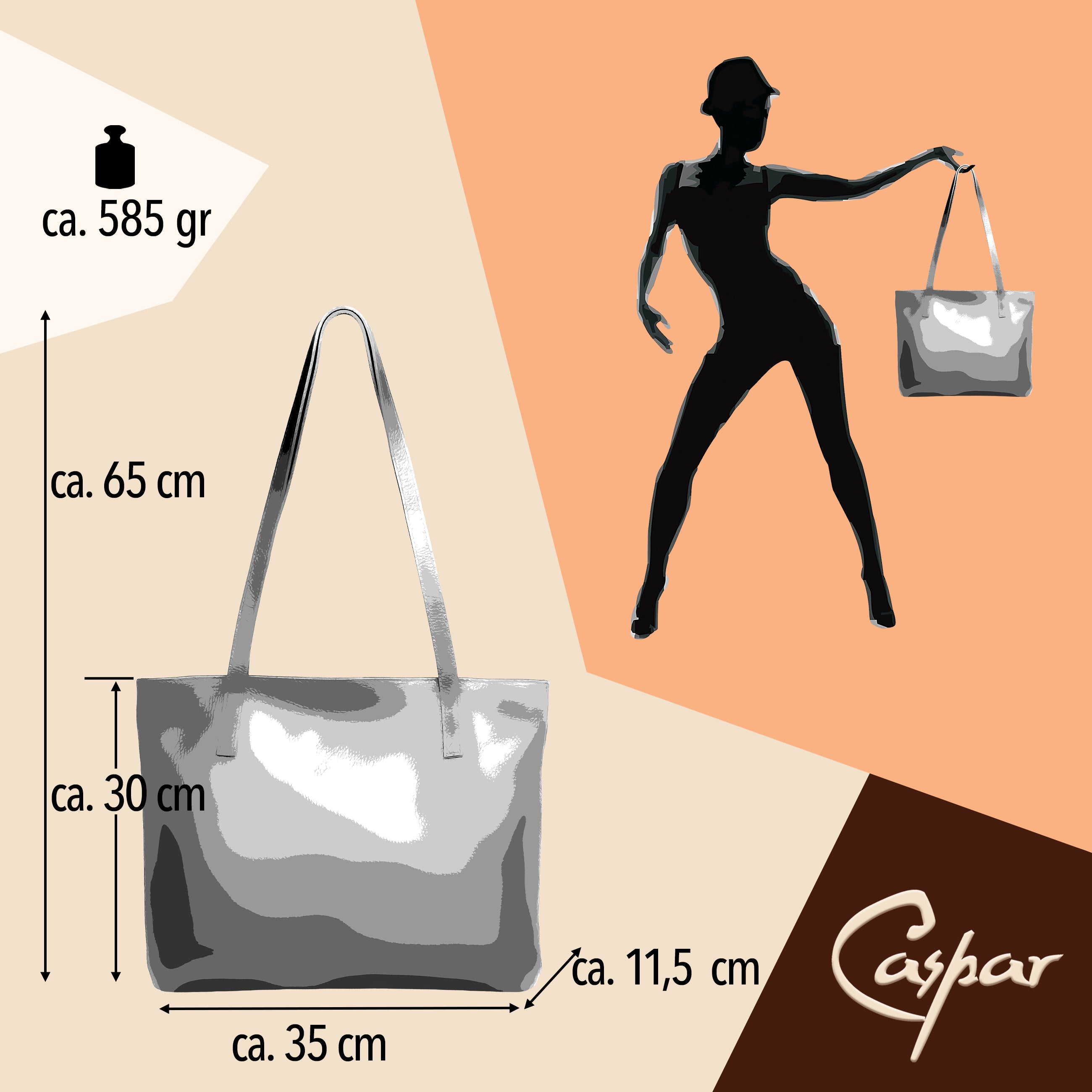 caspar-shopper-no-855-premium-line-xl-ledertasche-echtleder-made-in-italy image 5