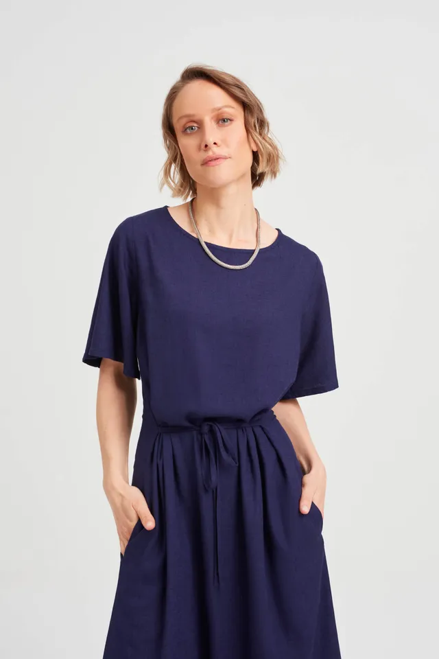 ayani-nika-sommerkleid-mit-schmetterlings-rmeln-in-schwarz-blau image 1