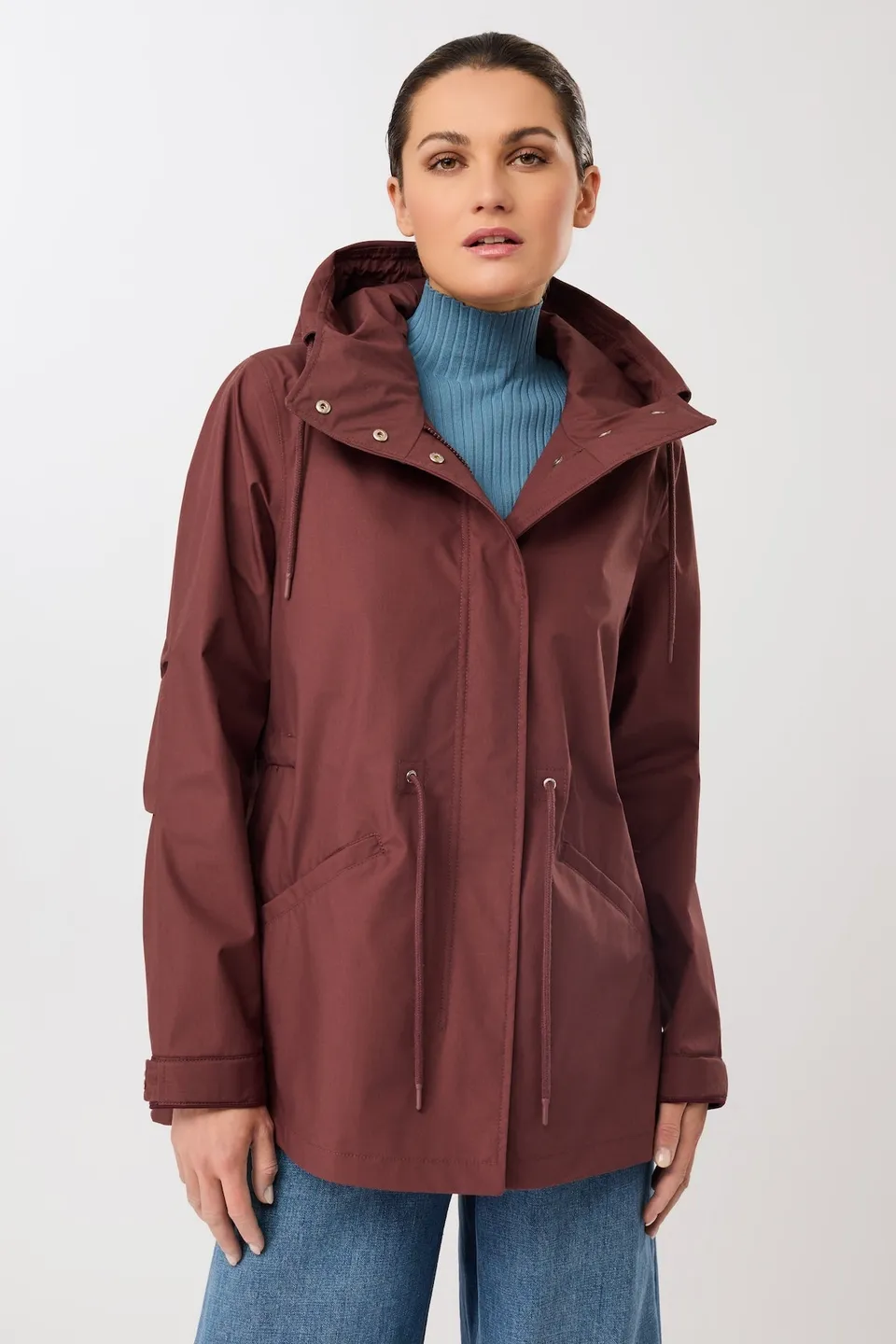 langerchen-kurzer-regenparka-aus-bio-baumwolle-rubywood-damen image 1