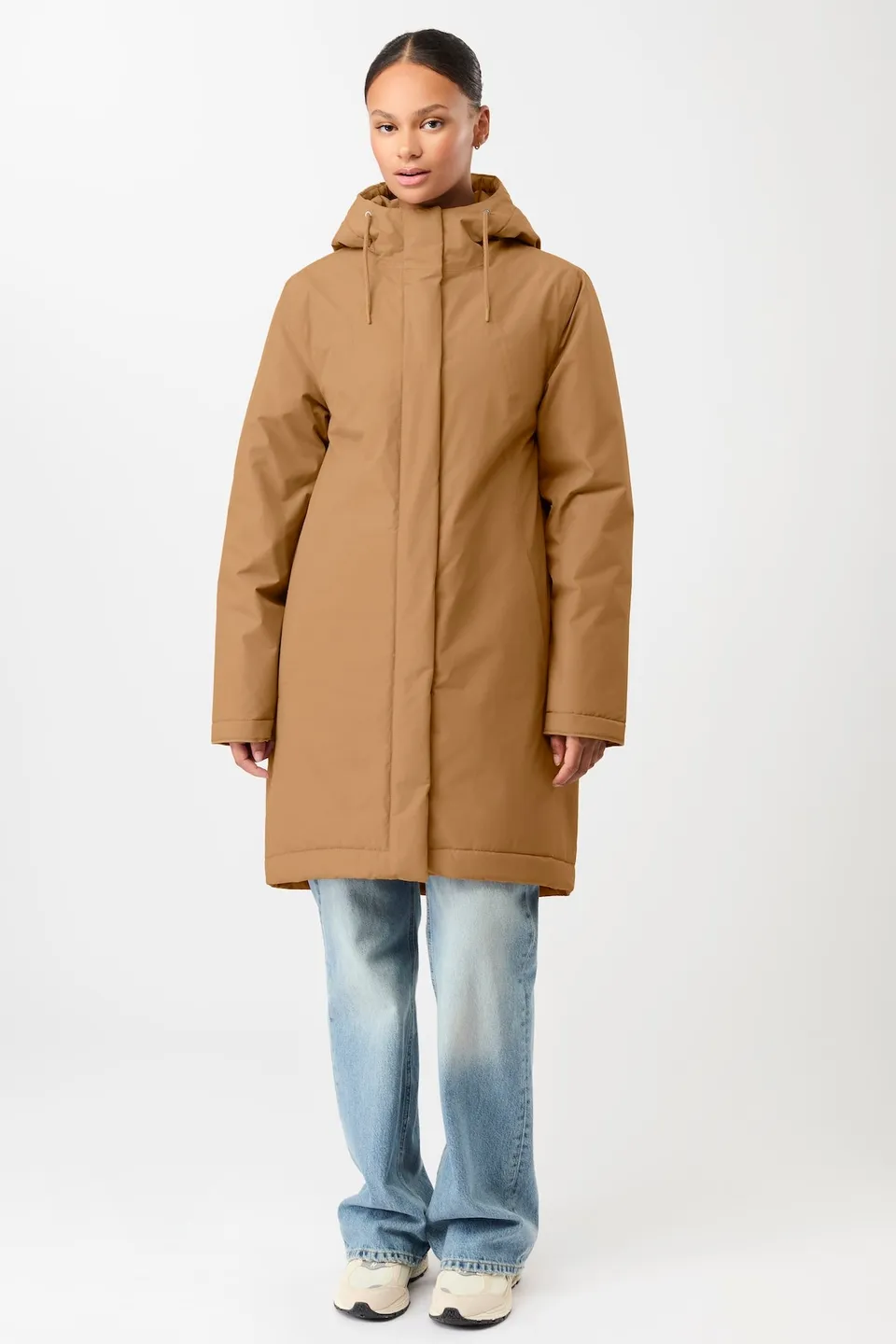 langerchen-oak-wattierter-parka-leicht-tailliert-parka-beige-braun image 1