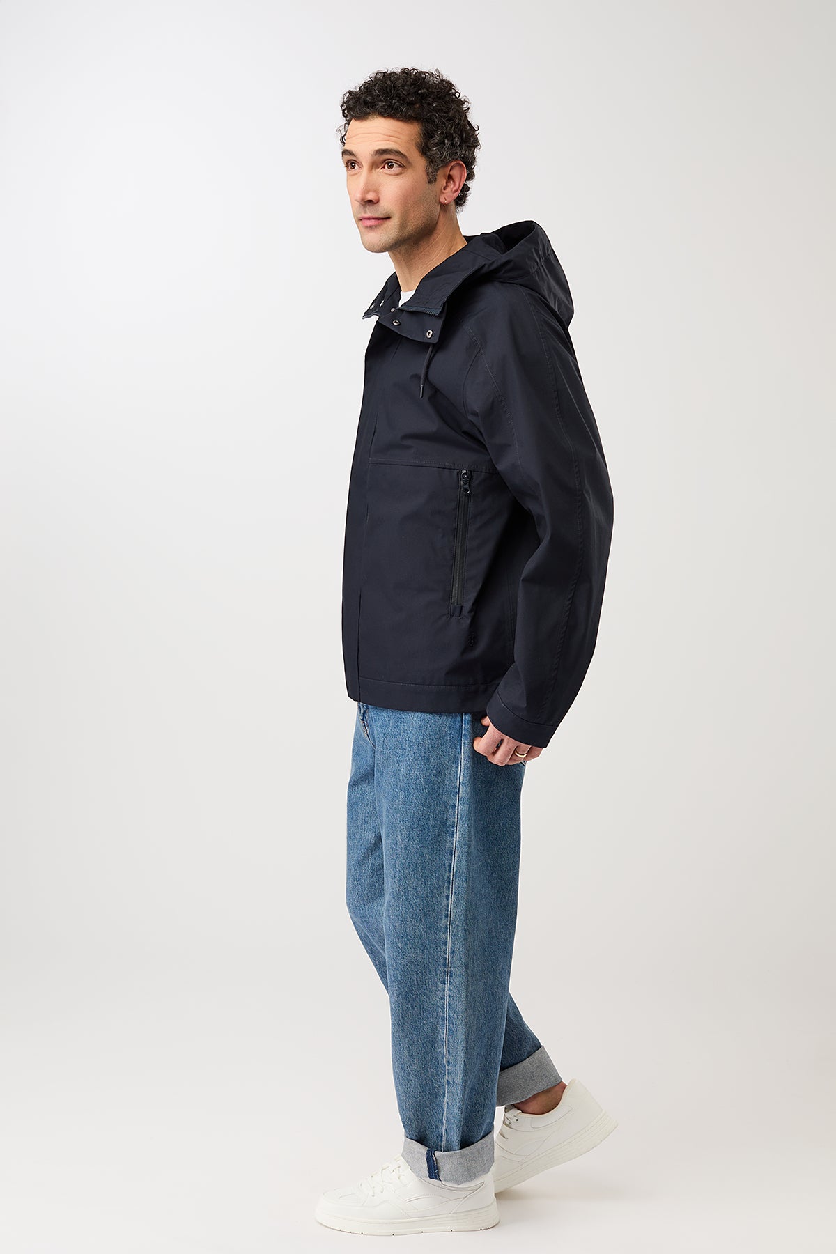 langerchen-kapuzenjacke-knopfleiste-navy-kurze-jacke image 2