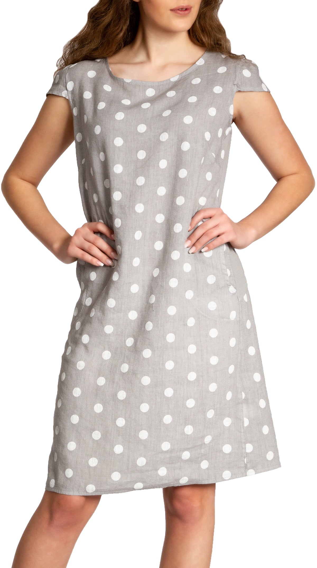 caspar-leinenkleid-no-024-damen-sommerkleid-mit-retro-punkten image 6