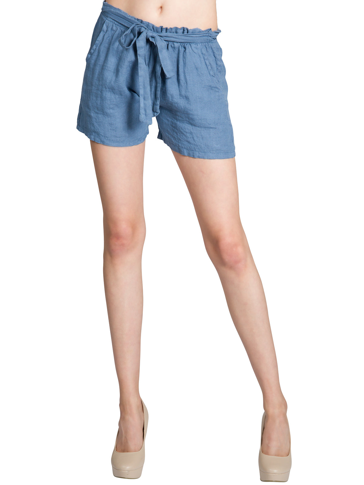 caspar-leinenshorts-no-009-damen-sommer-shorts-mit-schleifeng-rtel image 7