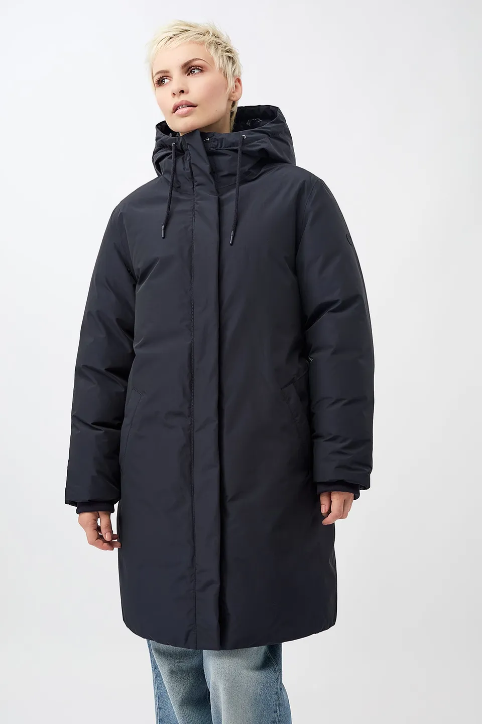 langerchen-lange-jacke-mit-kapuze-und-eco-daune-navy image 1