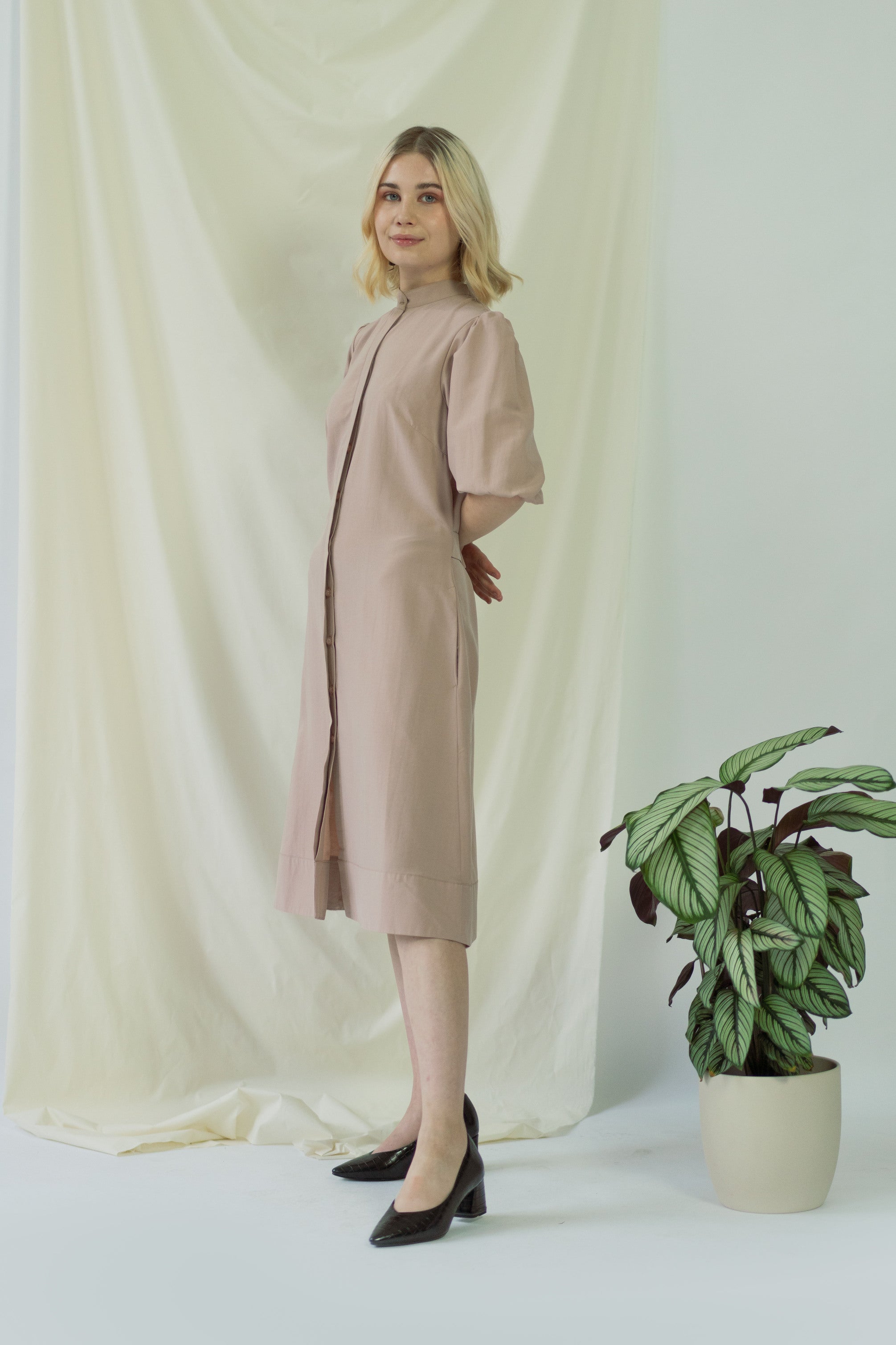 ayani-melanie-shirt-dress-mit-ballon-rmeln-in-rose image 5
