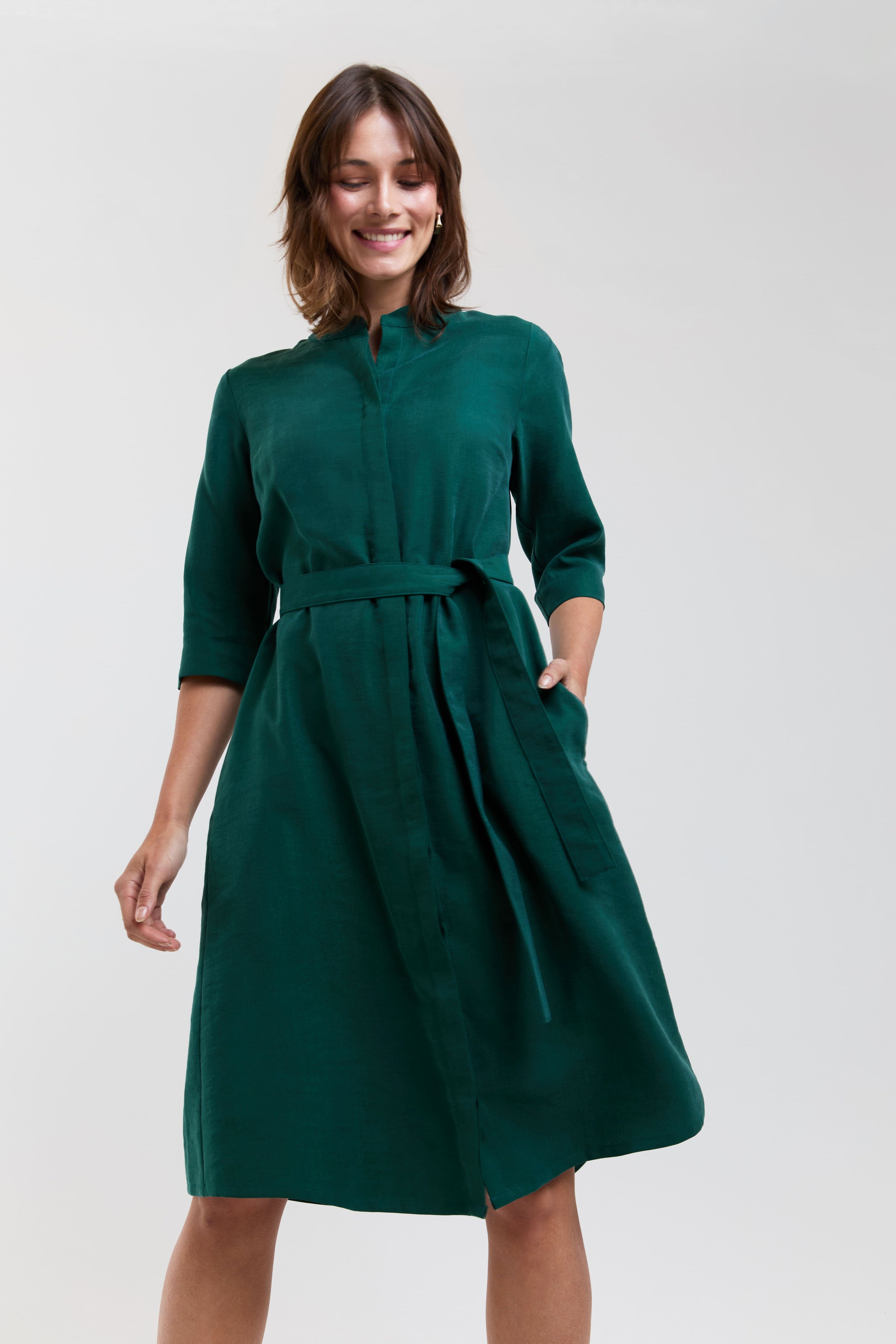 ayani-anne-shirt-dress-in-forest-green image 1