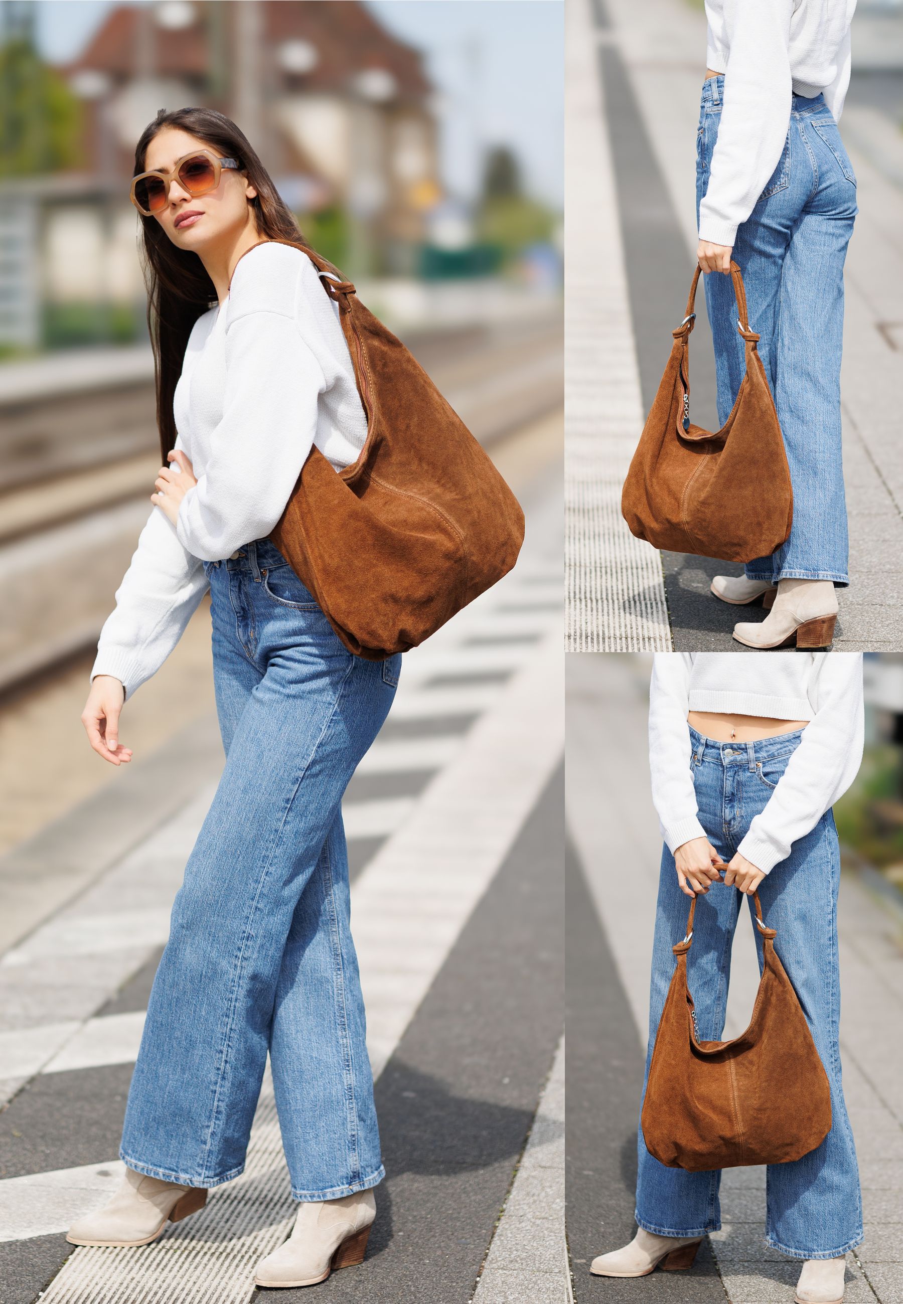 caspar-hobo-no-617-beuteltasche-veloursleder-a4 image 3