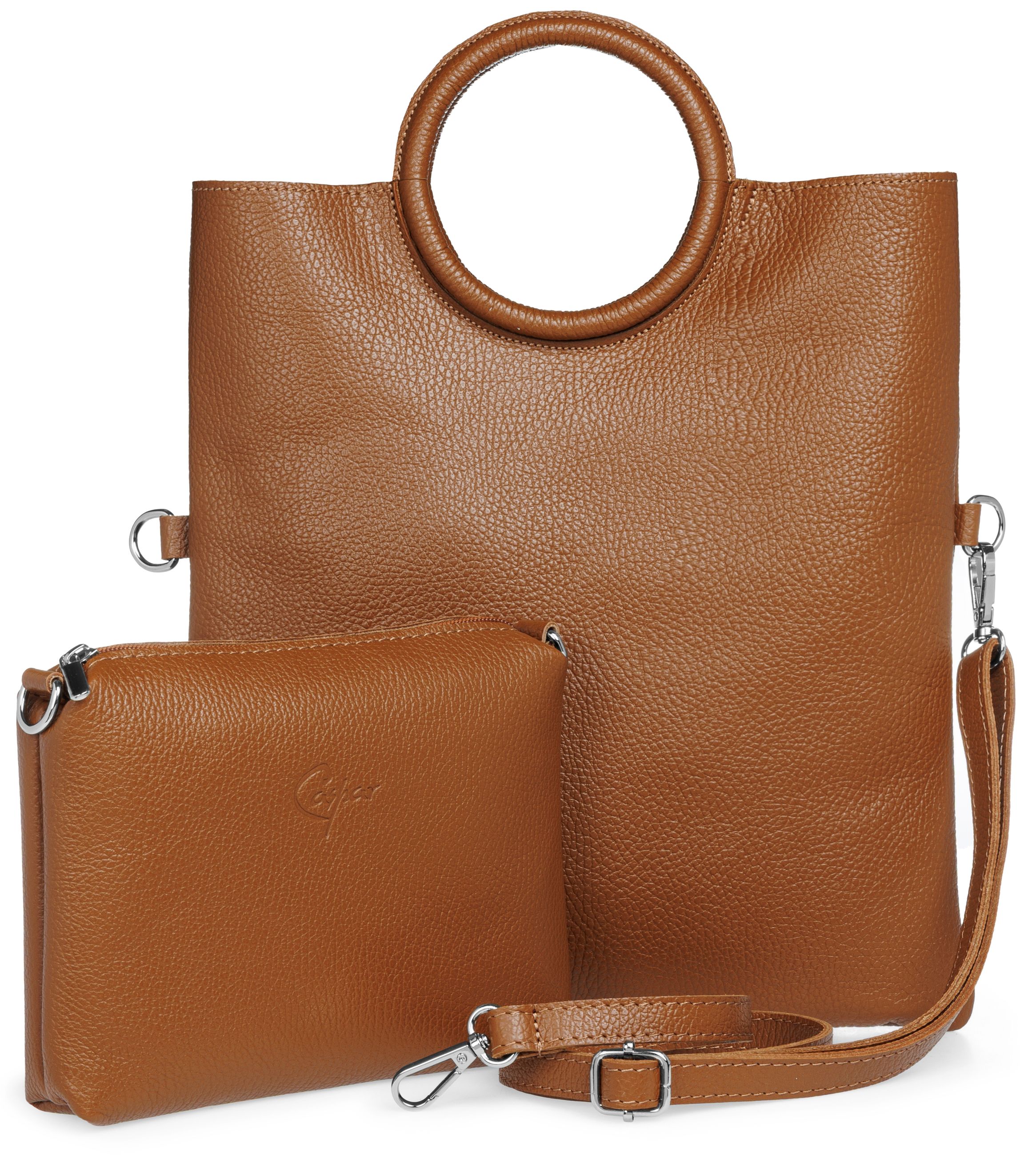 caspar-2in1-crossbody-no-836-taschenset-aus-dollaro-leder image 4