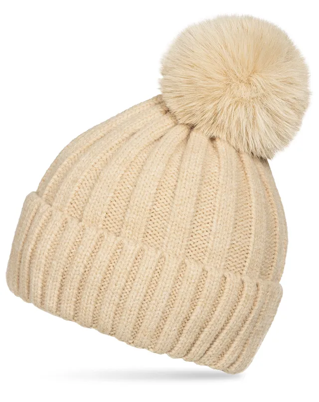 caspar-bommelm-tze-no-216-damen-strickm-tze-mit-kunstfellbommel image 1