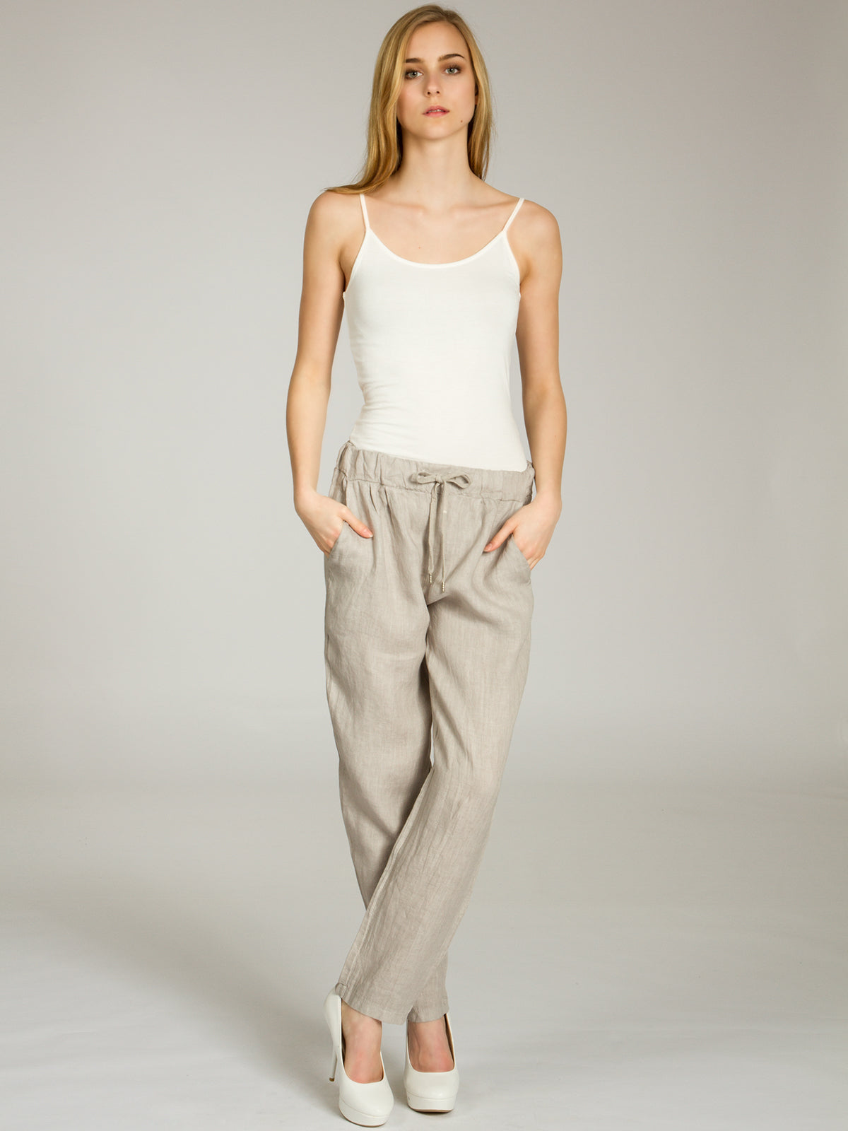 caspar-no-045-leinenhose-damen-loose-fit-jogpant image 2