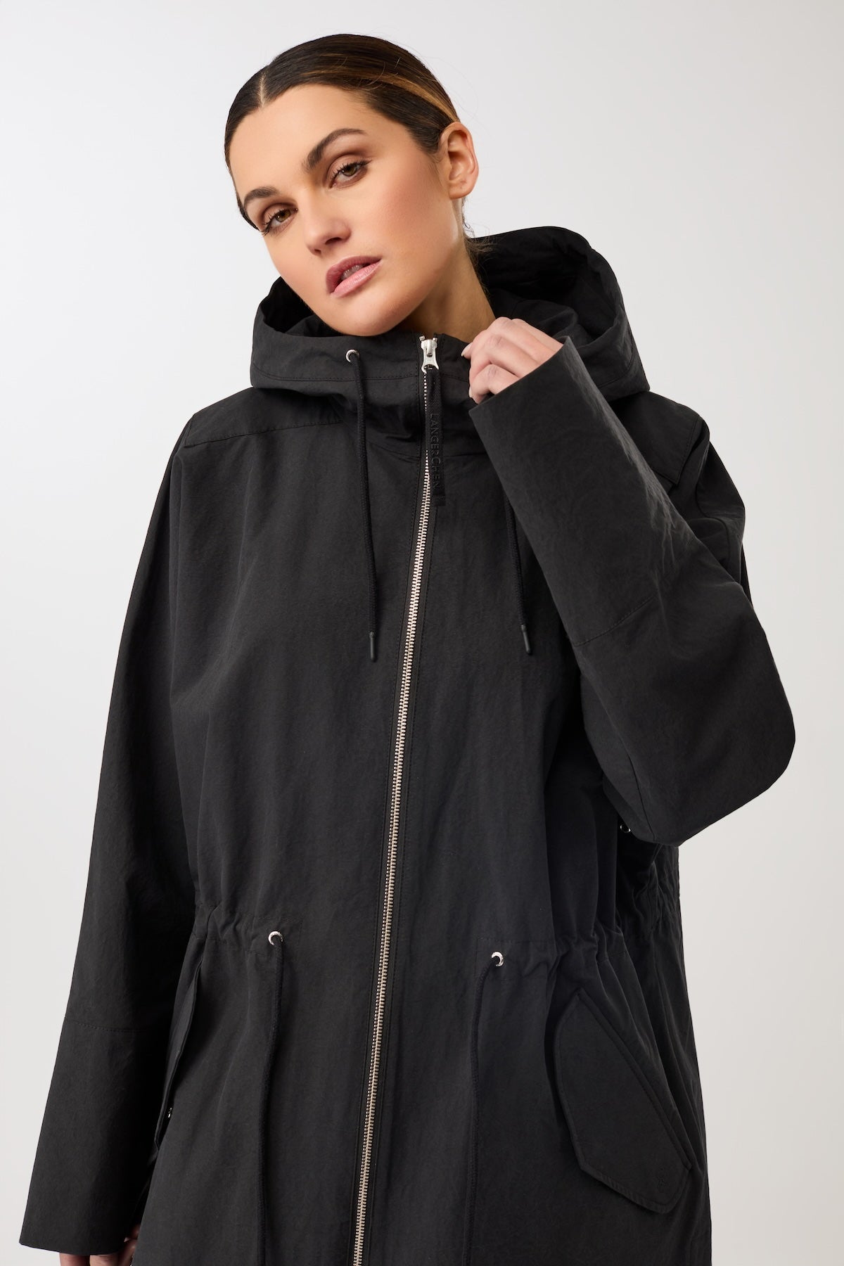 langerchen-langer-parka-mit-druckkn-pfen-und-rmelaufschlag-parka-black image 6