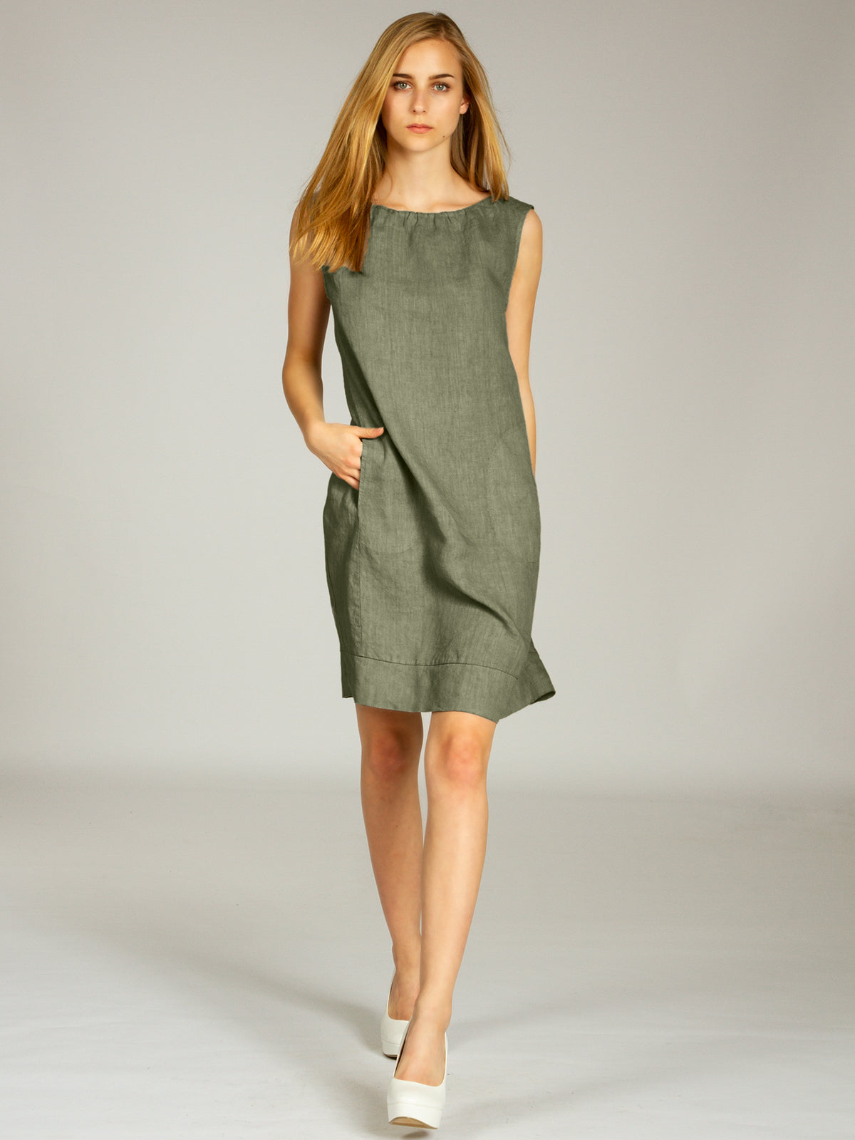 caspar-leinenkleid-no-017-damen-sommerkleid-aus-100-leinen-knielang image 7