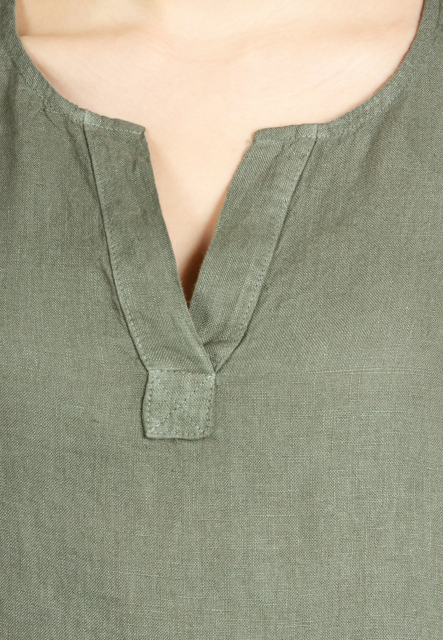 caspar-bluse-no-023-damen-longbluse-leinen-halbarm image 4