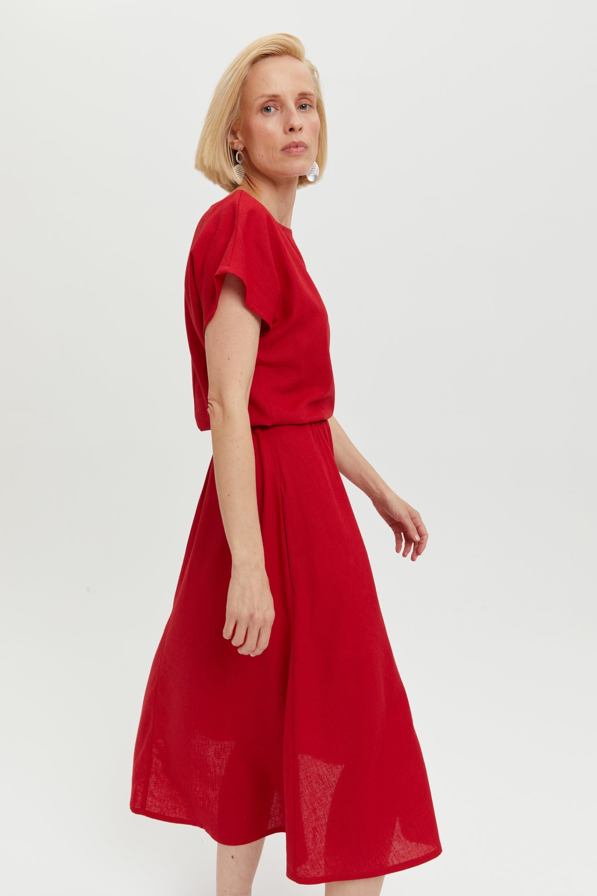 ayani-nane-leinenkleid-mit-kurzen-rmeln-in-rot image 5