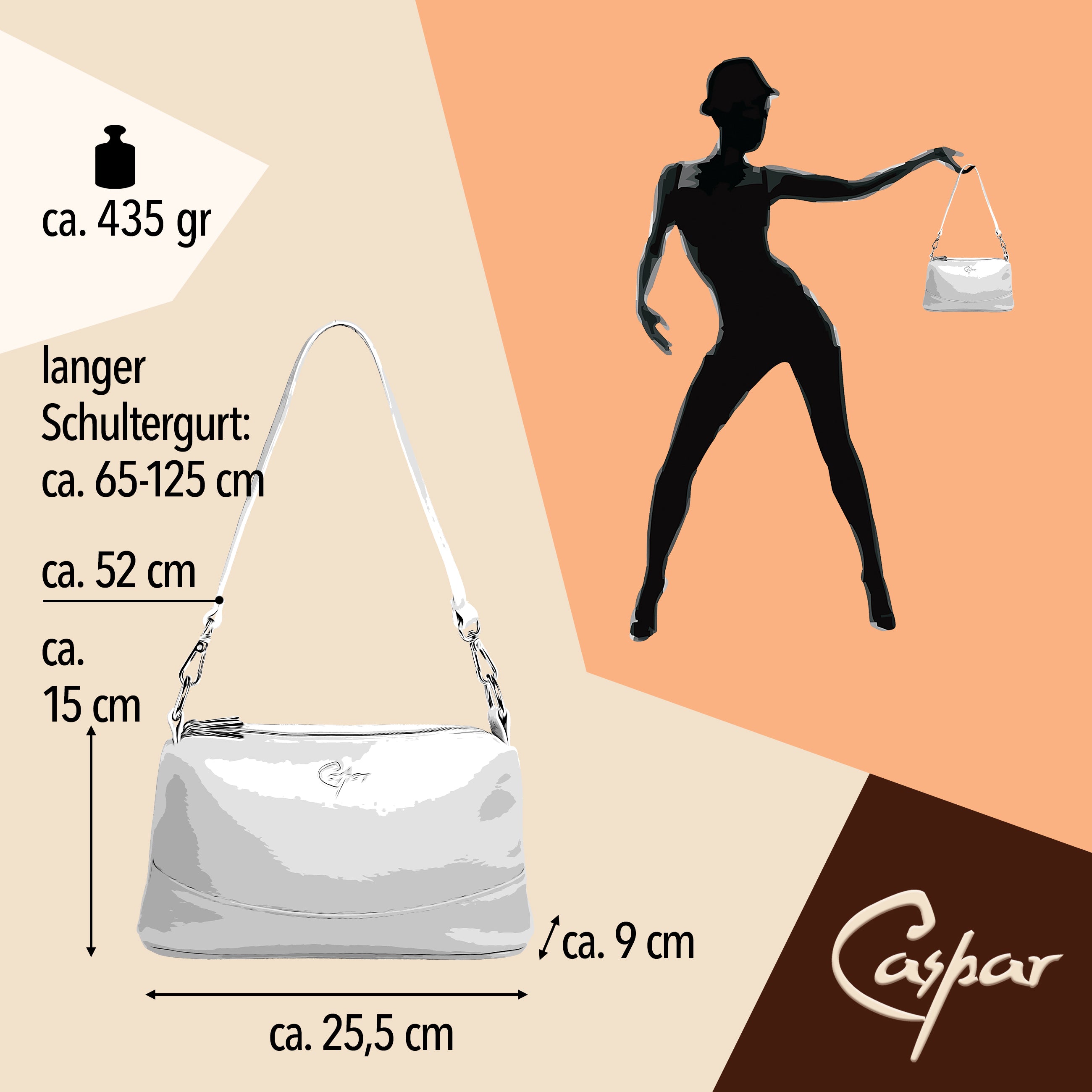 caspar-crossbody-no-860-damen-echtleder-tasche-2-gurt image 5
