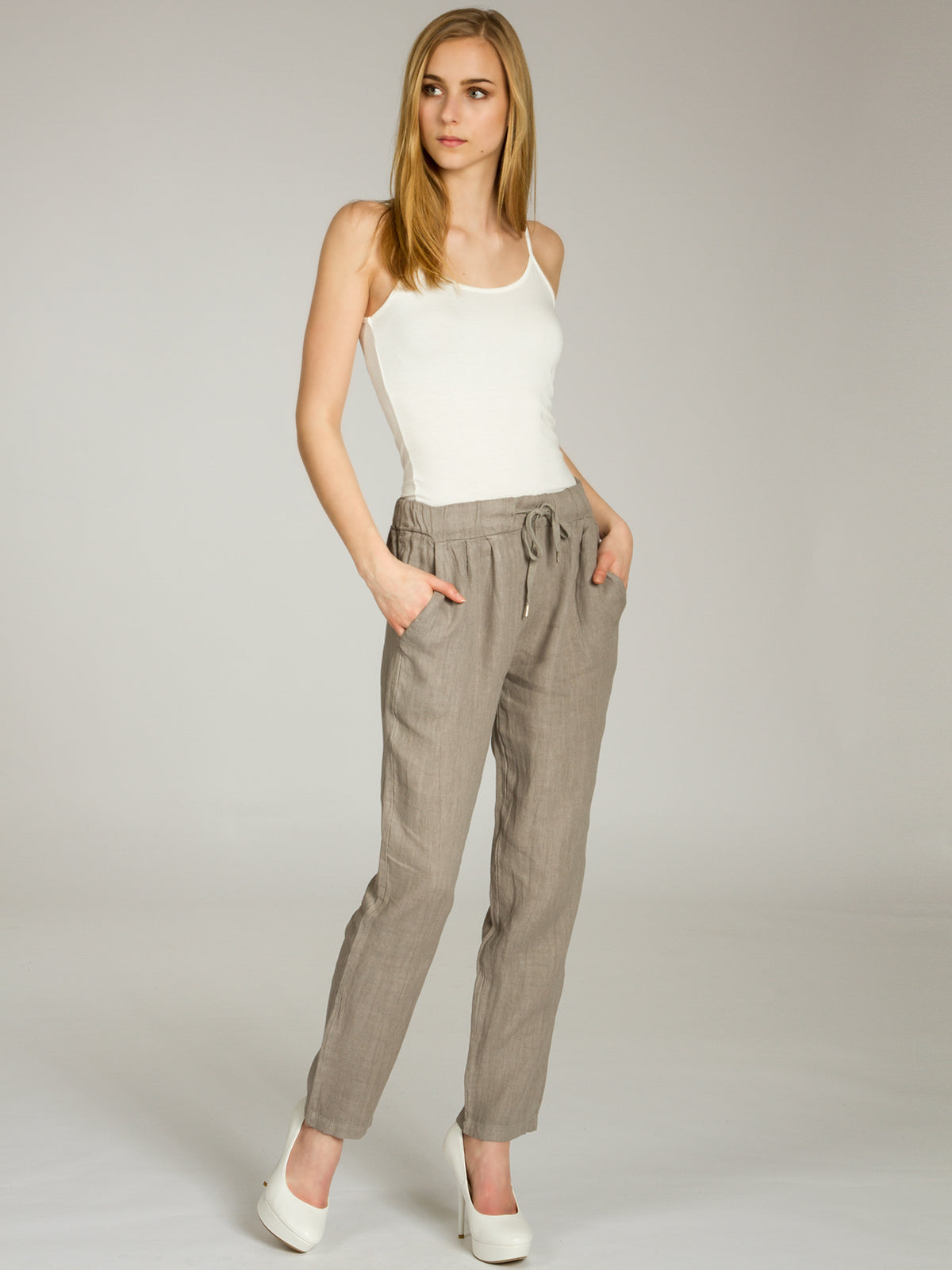 caspar-no-045-leinenhose-damen-loose-fit-jogpant image 8