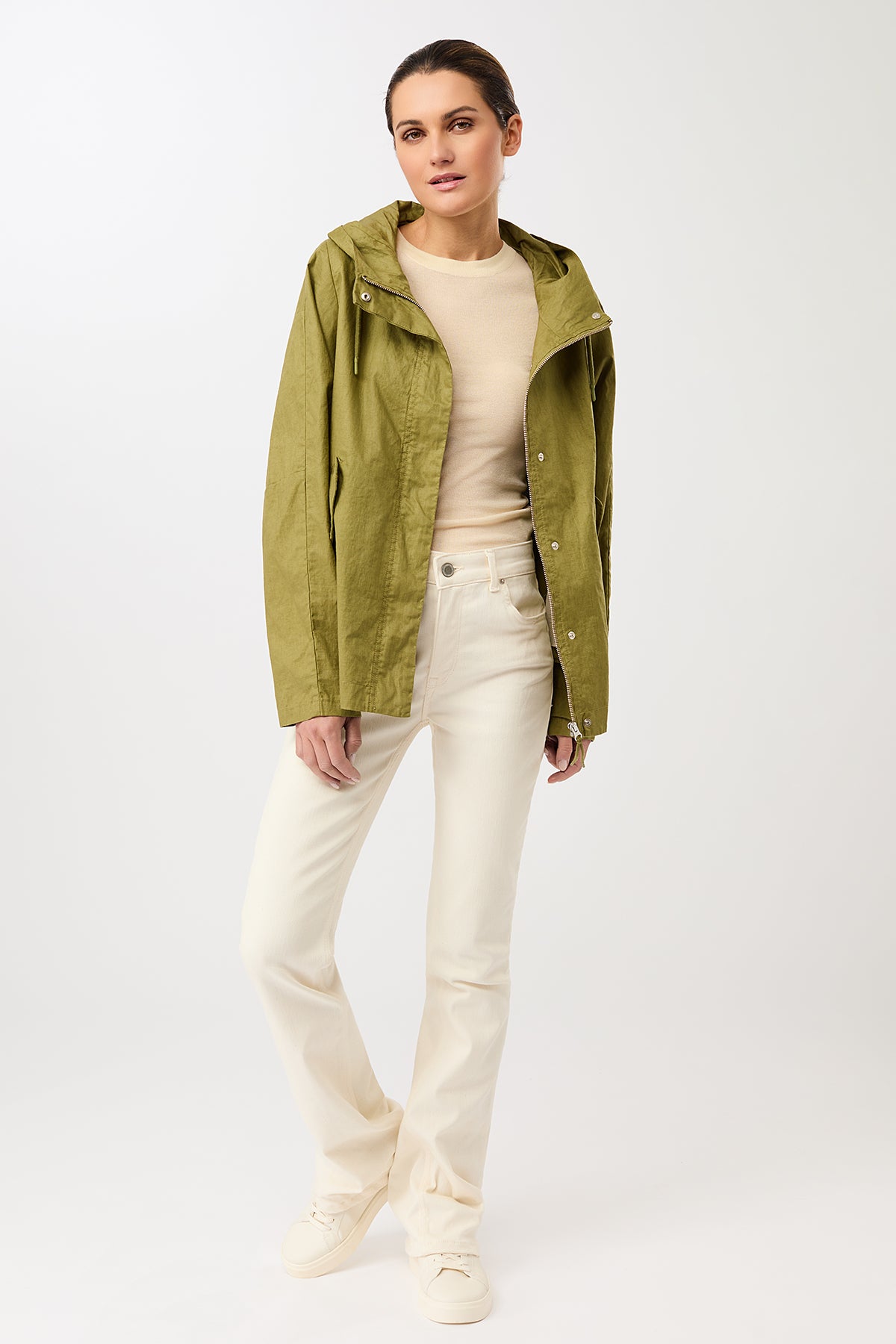 langerchen-outdoorjacke-aus-beschichtetem-leinen-kurze-jacke-in-green-olive image 6