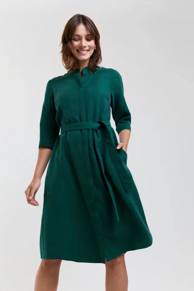 ayani-anne-shirt-dress-in-forest-green image 1