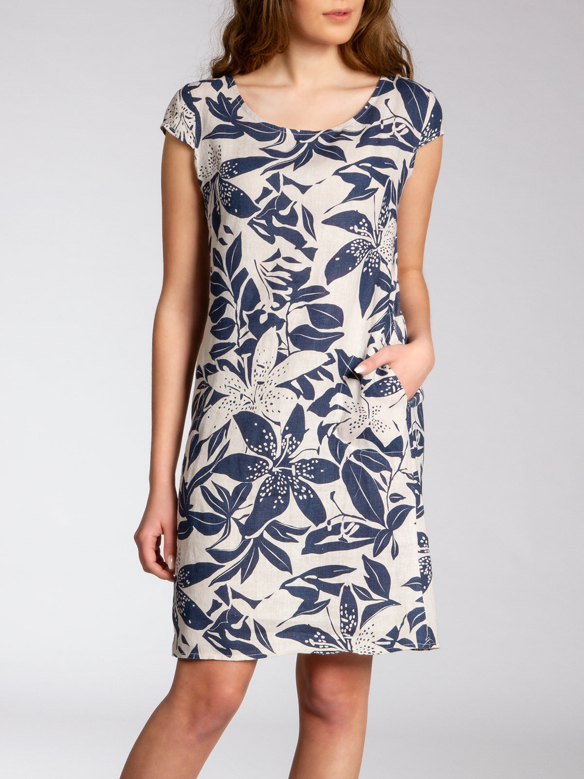 caspar-leinenkleid-no-026-damen-sommerkleid-100-leinen-knielang image 3