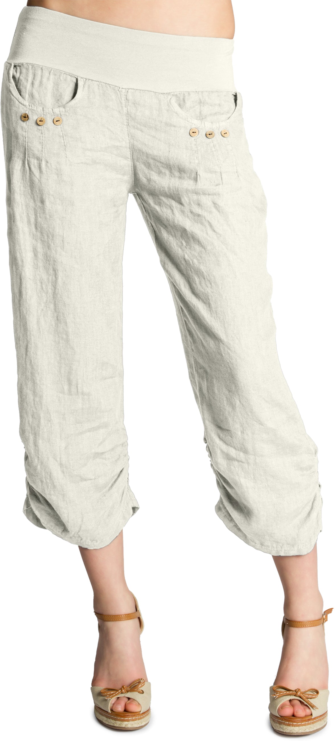 caspar-leinenhose-no-017-damen-3-4-capri-boyfriend-100-leinen image 7
