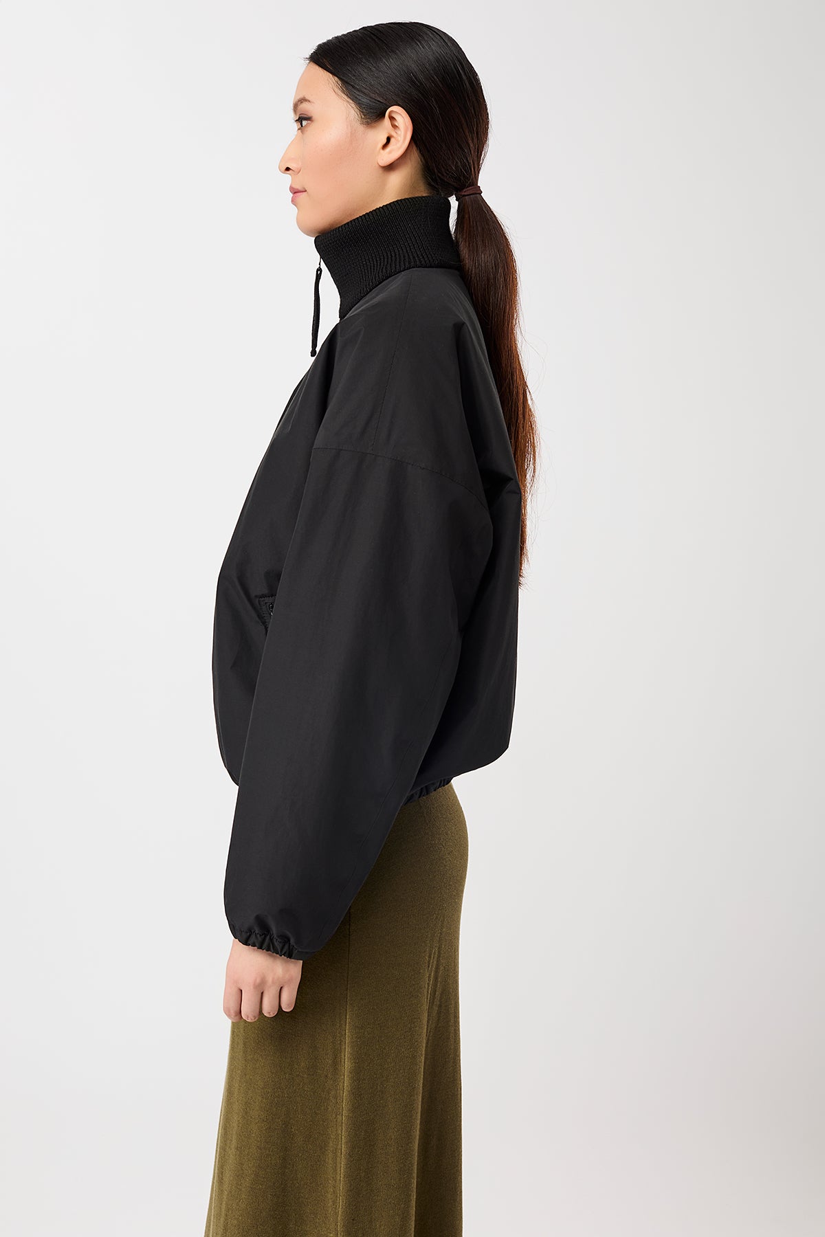 langerchen-wattierter-blouson-mit-rippenkragen-black image 3