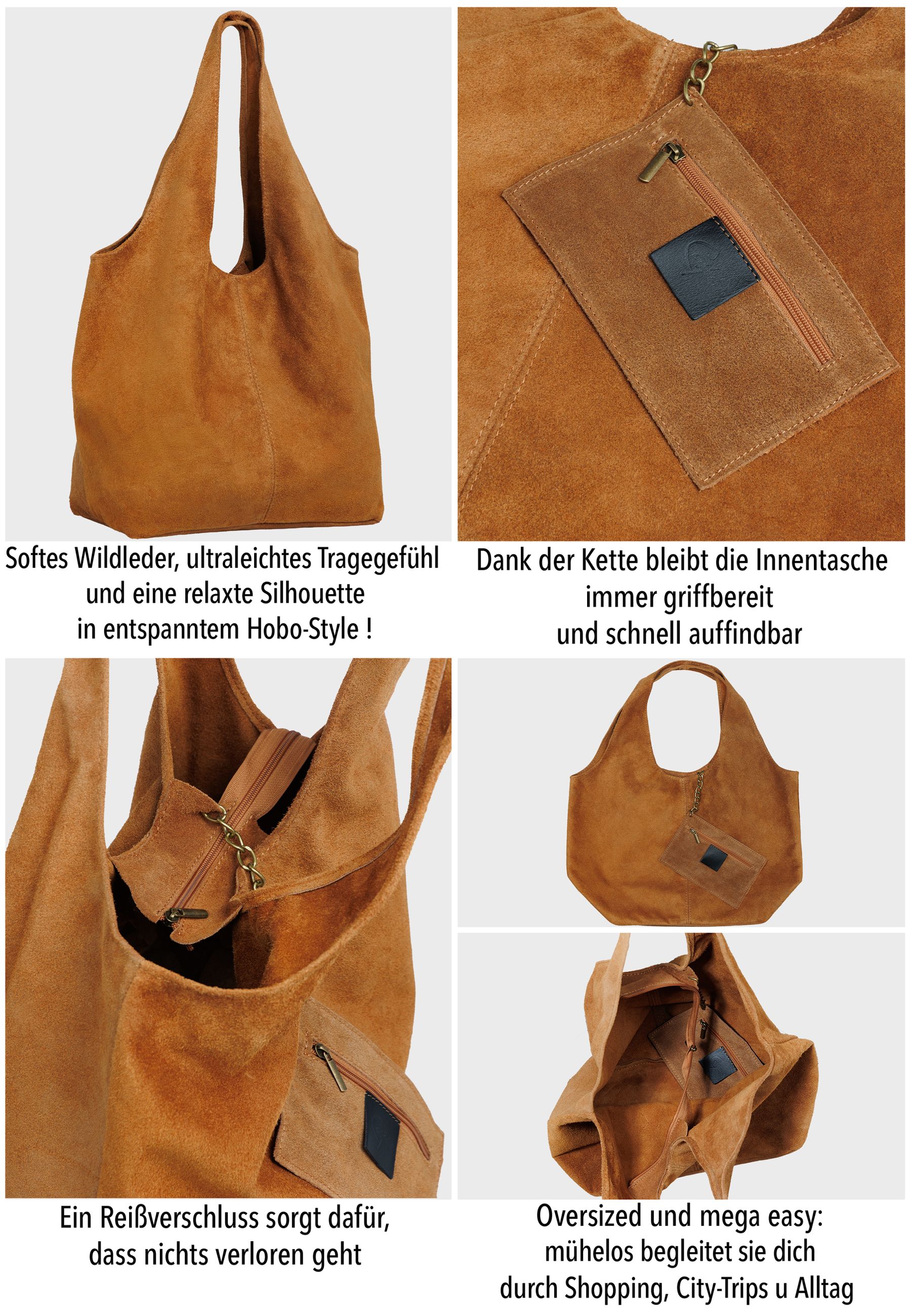 caspar-hobo-bag-no-840-premium-line-wildleder-shopper-made-in-italy image 3